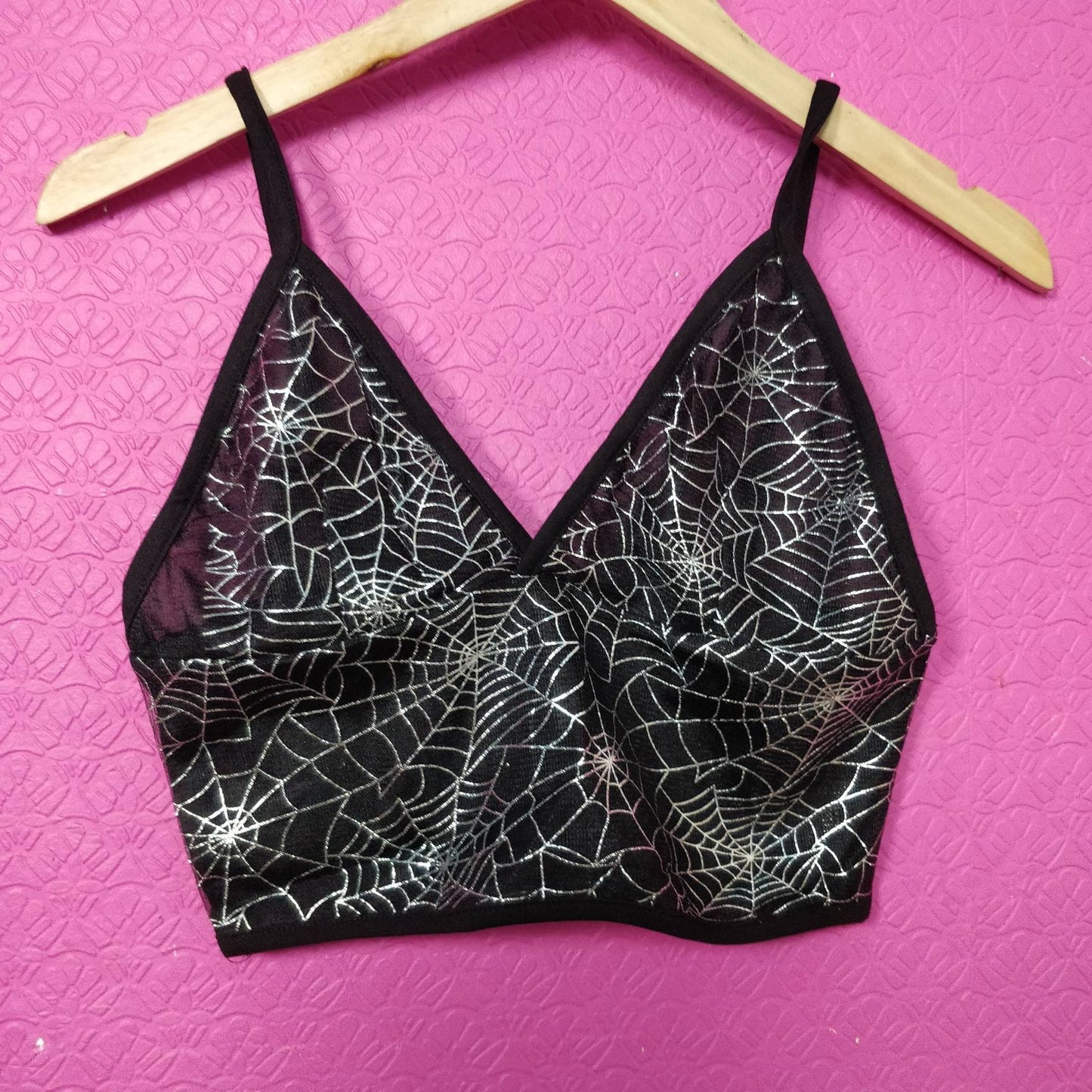 Goth Crop Top // neon// rave industrial retro 90s y2k raver Halloween party spiderweb cobweb lace