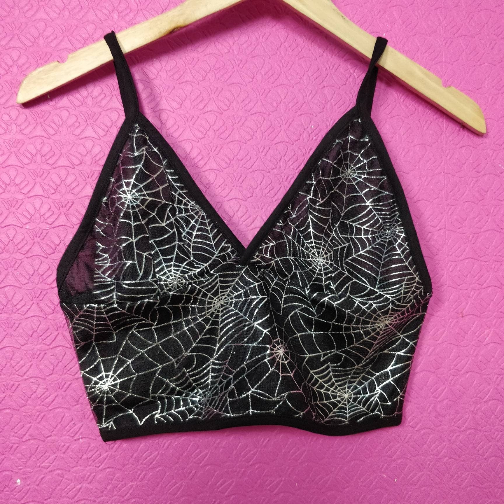 Goth Crop Top // neon// rave industrial retro 90s y2k raver Halloween party spiderweb cobweb lace