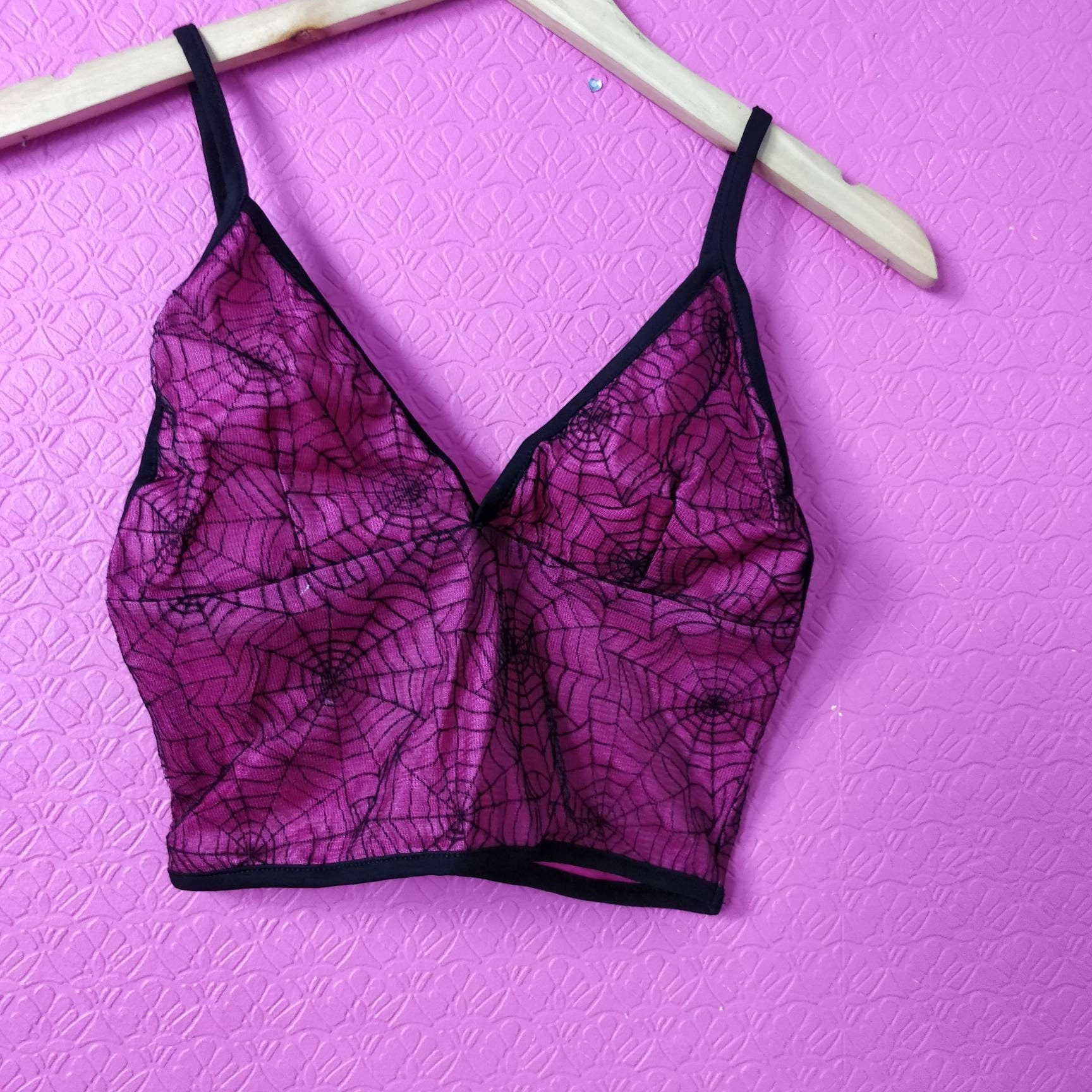 Goth Crop Top // neon// rave industrial retro 90s y2k raver Halloween party spiderweb cobweb lace