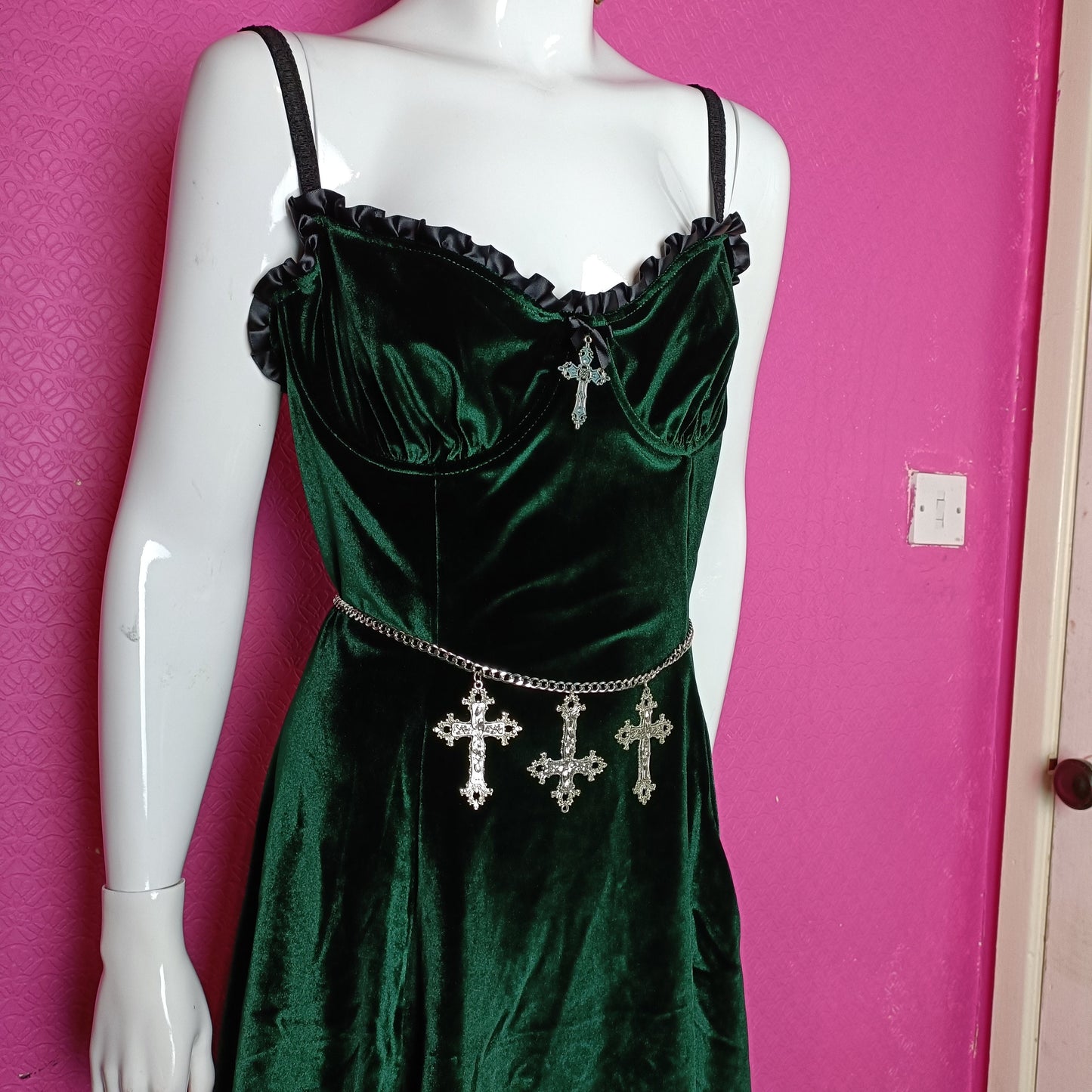 Gothic Belt - Crucifix Belt/Cross Waist Chain
