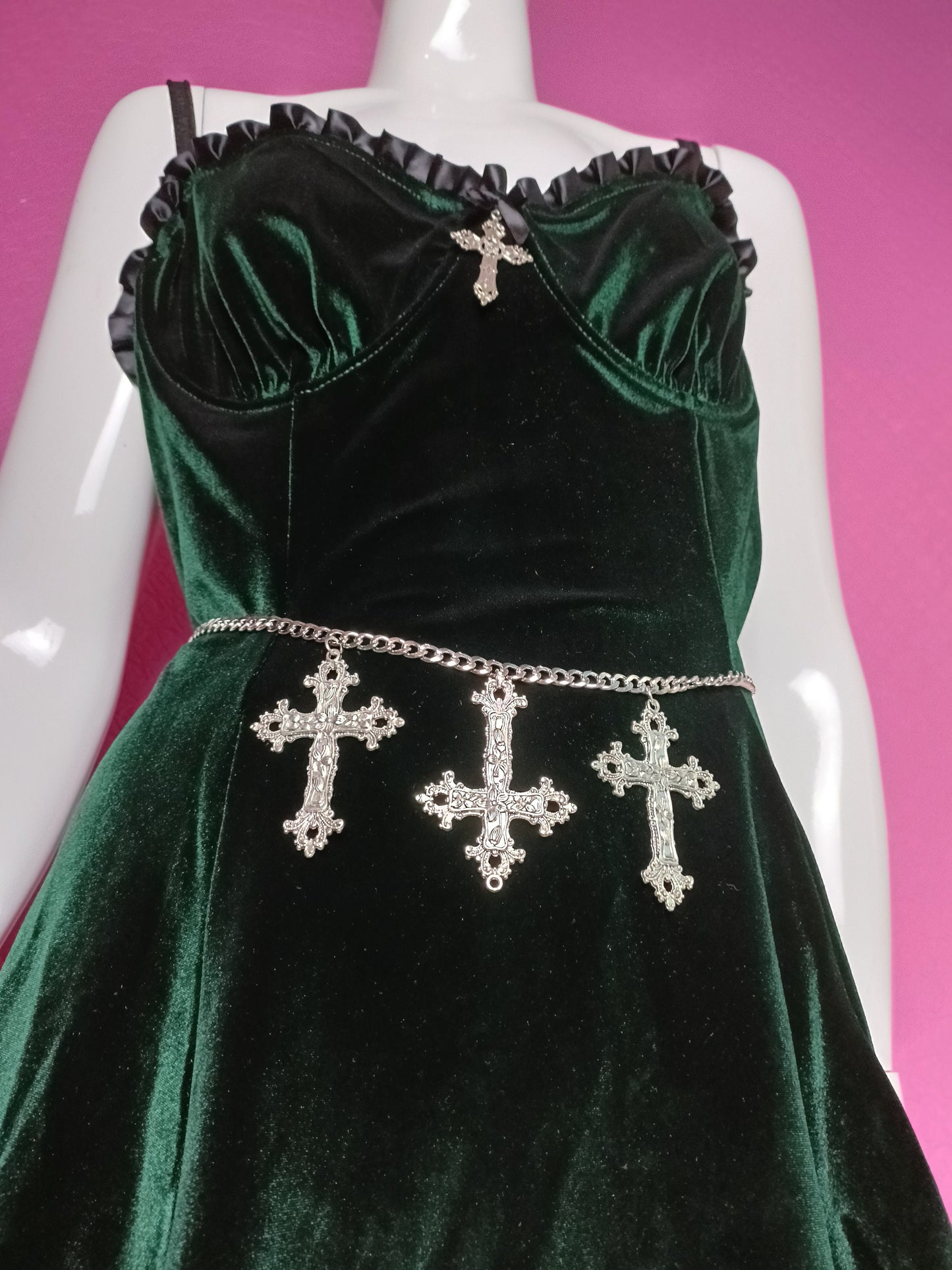 Gothic Belt - Crucifix Belt/Cross Waist Chain