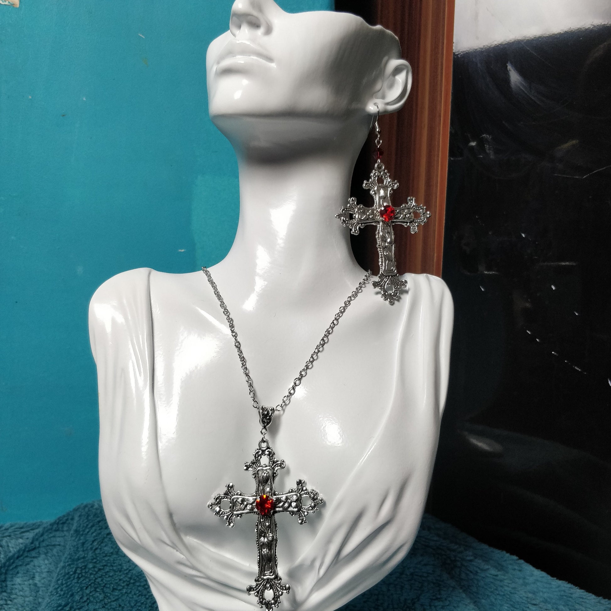 Gothic Crucifix Earrings
