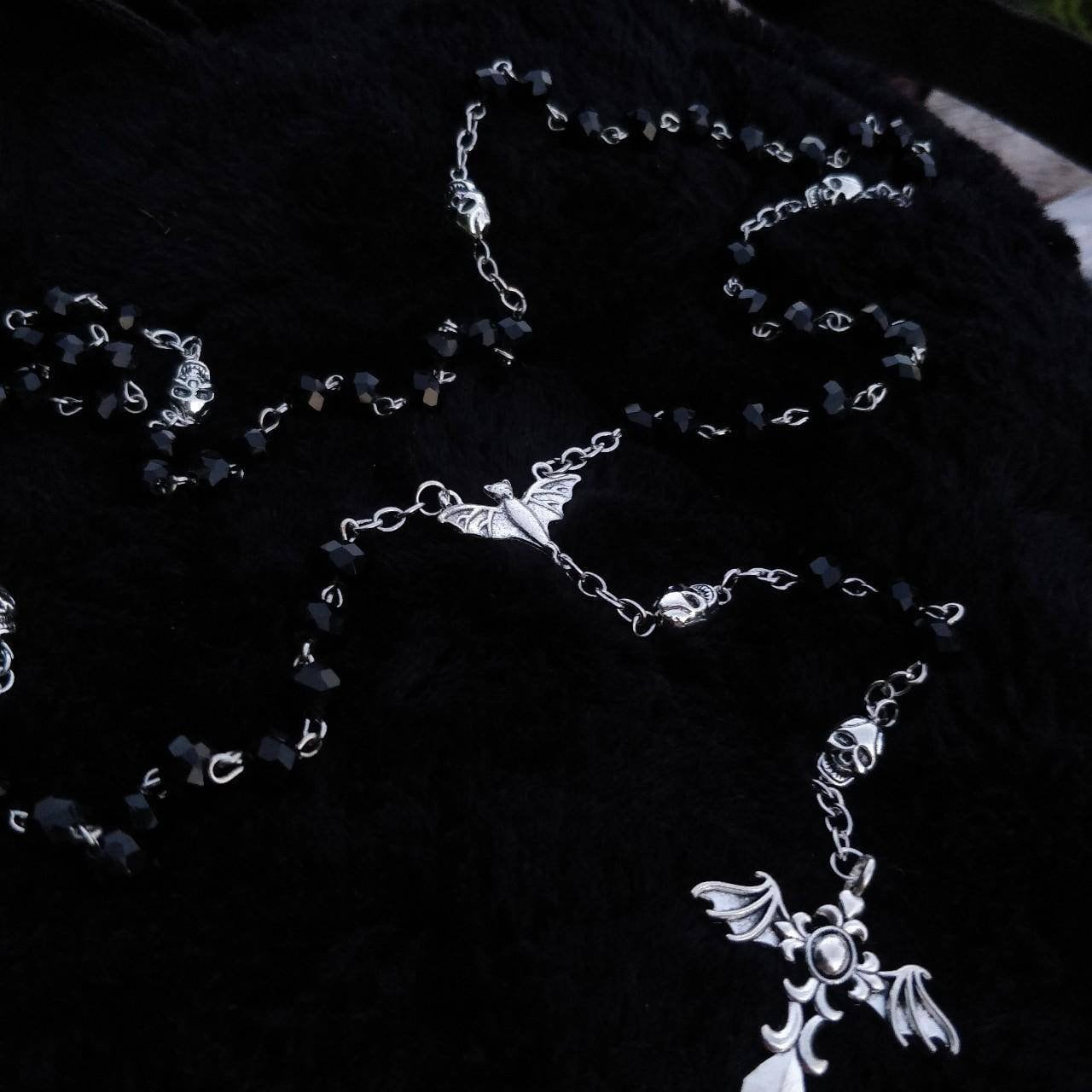 Gothic Rosary - Skulls and Bats