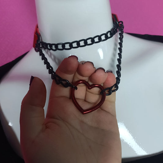 Choker is shown on mannequin being pulled towards camera, highlighting that this is a choke chain and can be used for fetish activities.