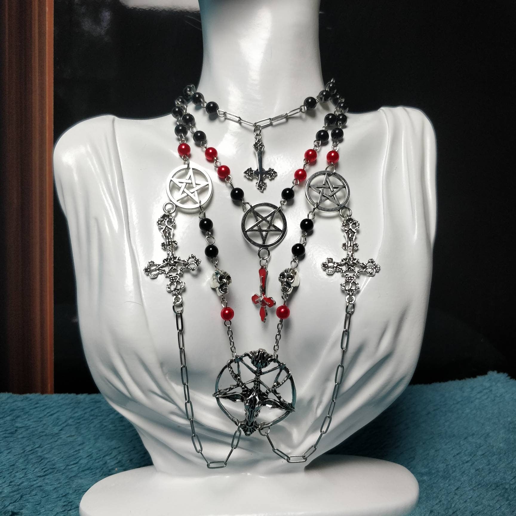 Intricate Satanic Multi Layer Rosary