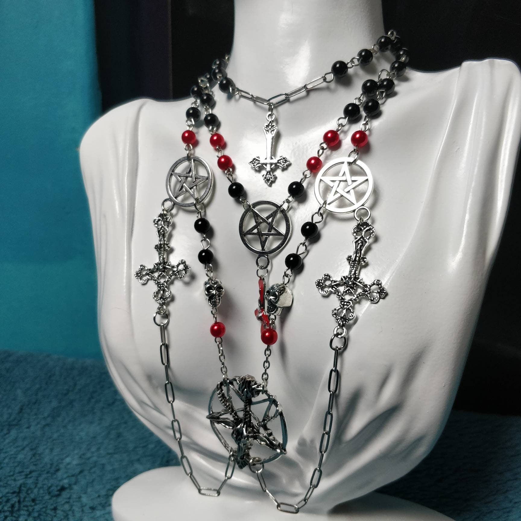 Intricate Satanic Multi Layer Rosary
