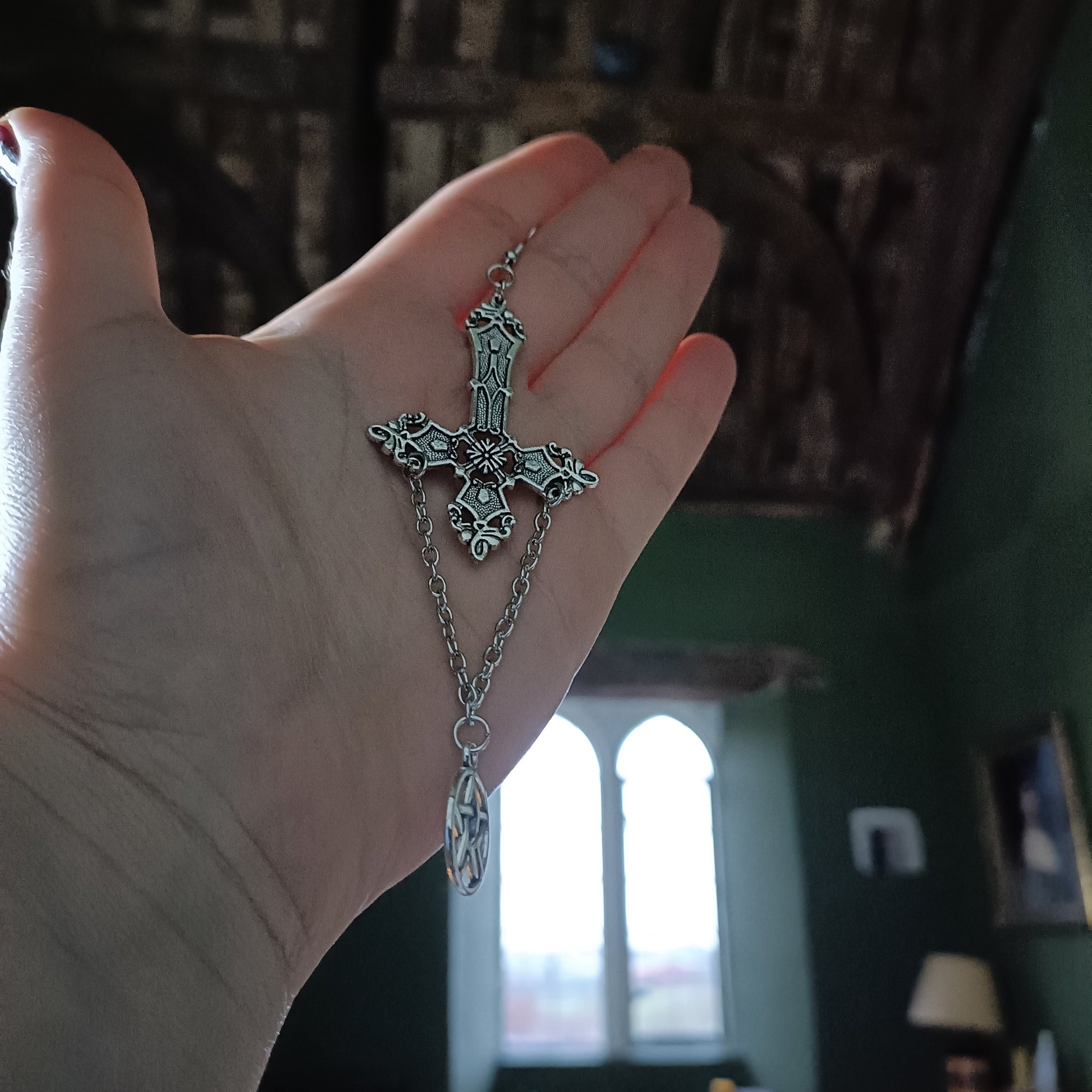 Inverted Crucifix and Pentagram Earrings