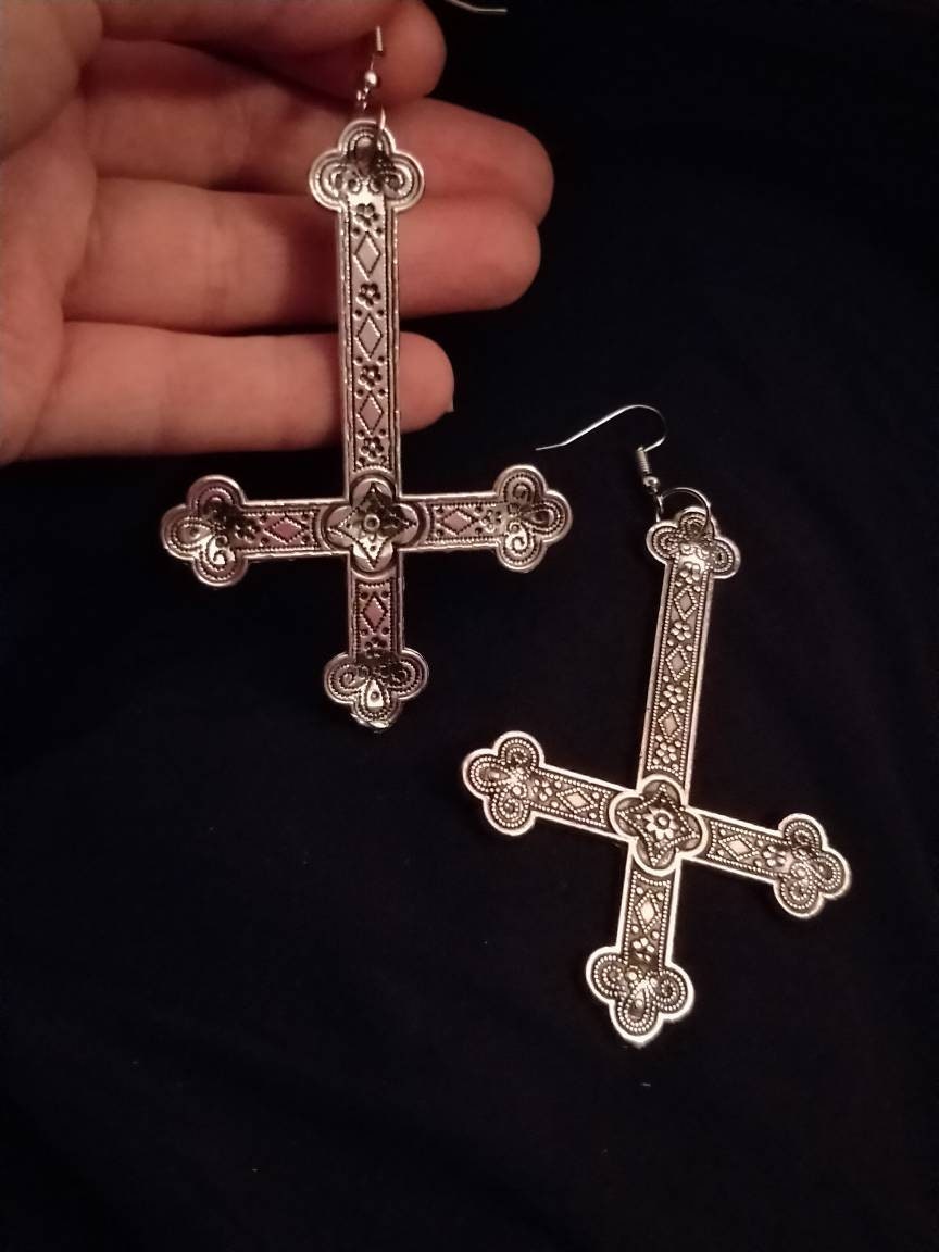 Large Crucifix Earrings
