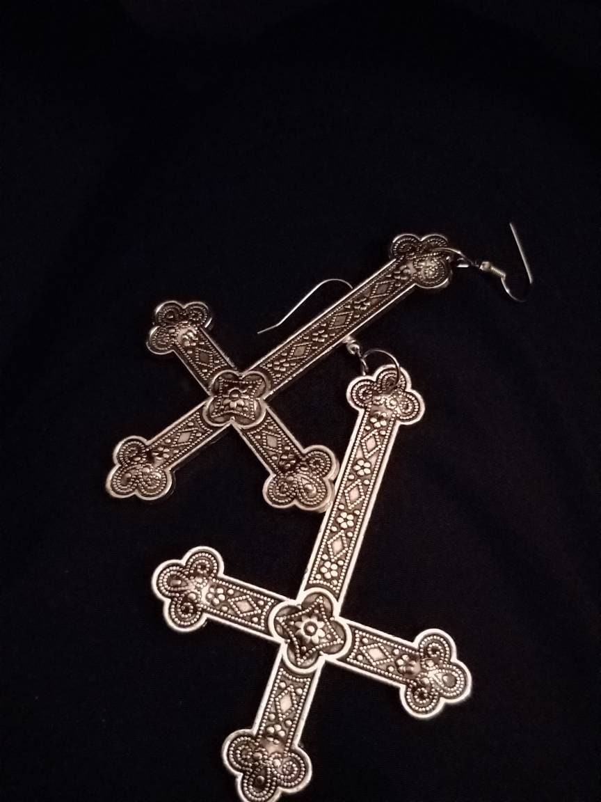 Large Crucifix Earrings