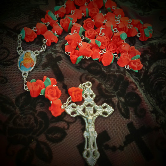 Red Rose Rosary Virgin Mary