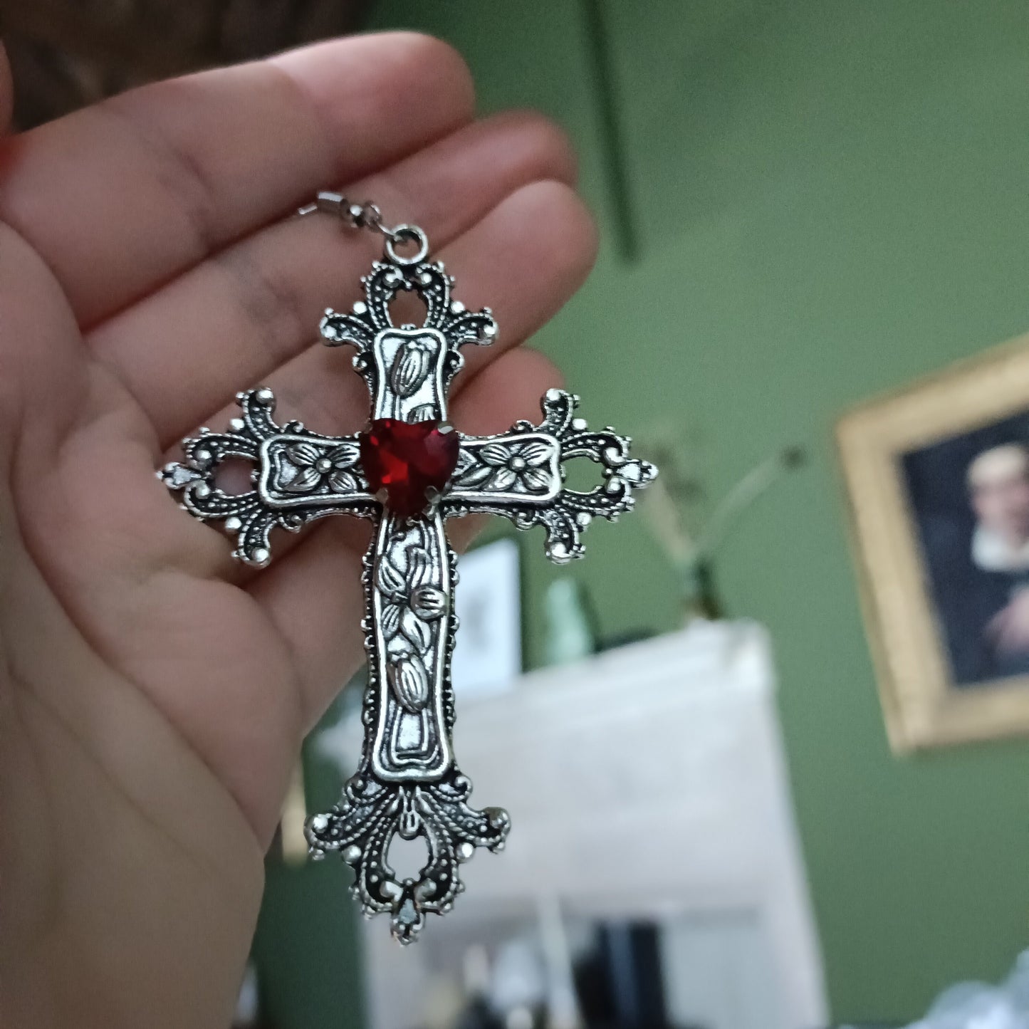 Sacred Heart Crucifix Necklace