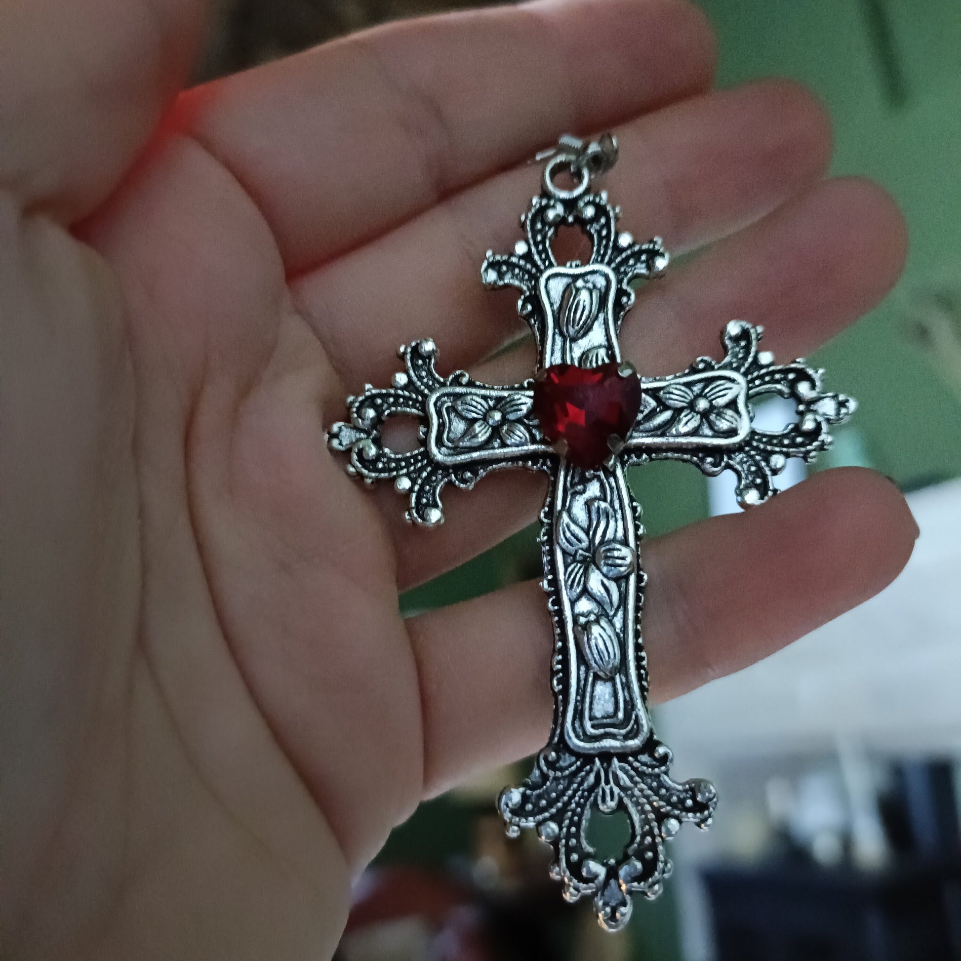 Sacred Heart Crucifix Necklace