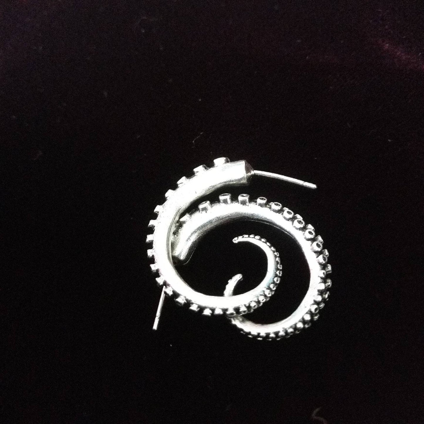 Silver Tentacle Earrings- Steampunk, Octopus, Mermaid, Nautical, Fantasy, Cephalopod, Sea Creature, Kraken
