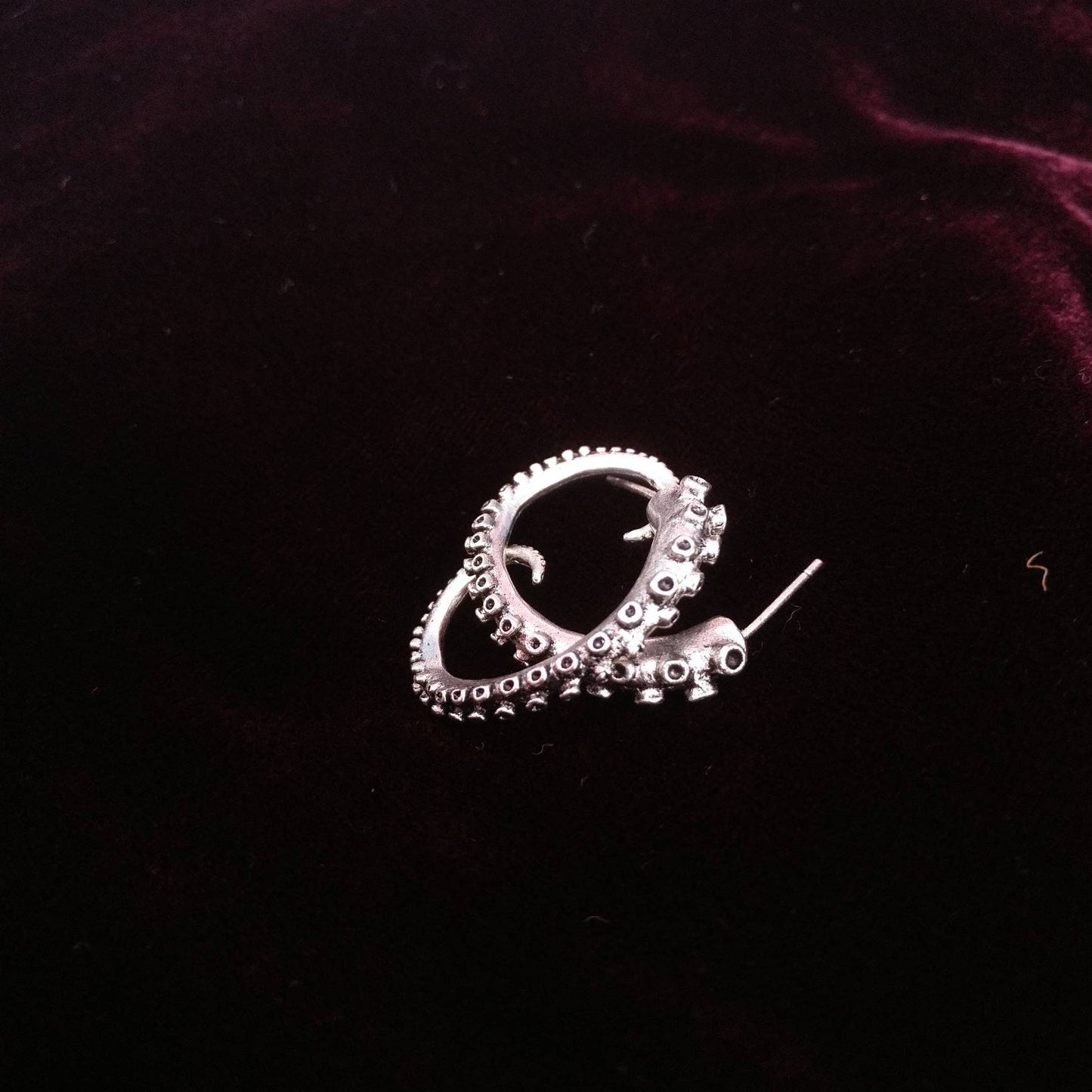 Silver Tentacle Earrings- Steampunk, Octopus, Mermaid, Nautical, Fantasy, Cephalopod, Sea Creature, Kraken