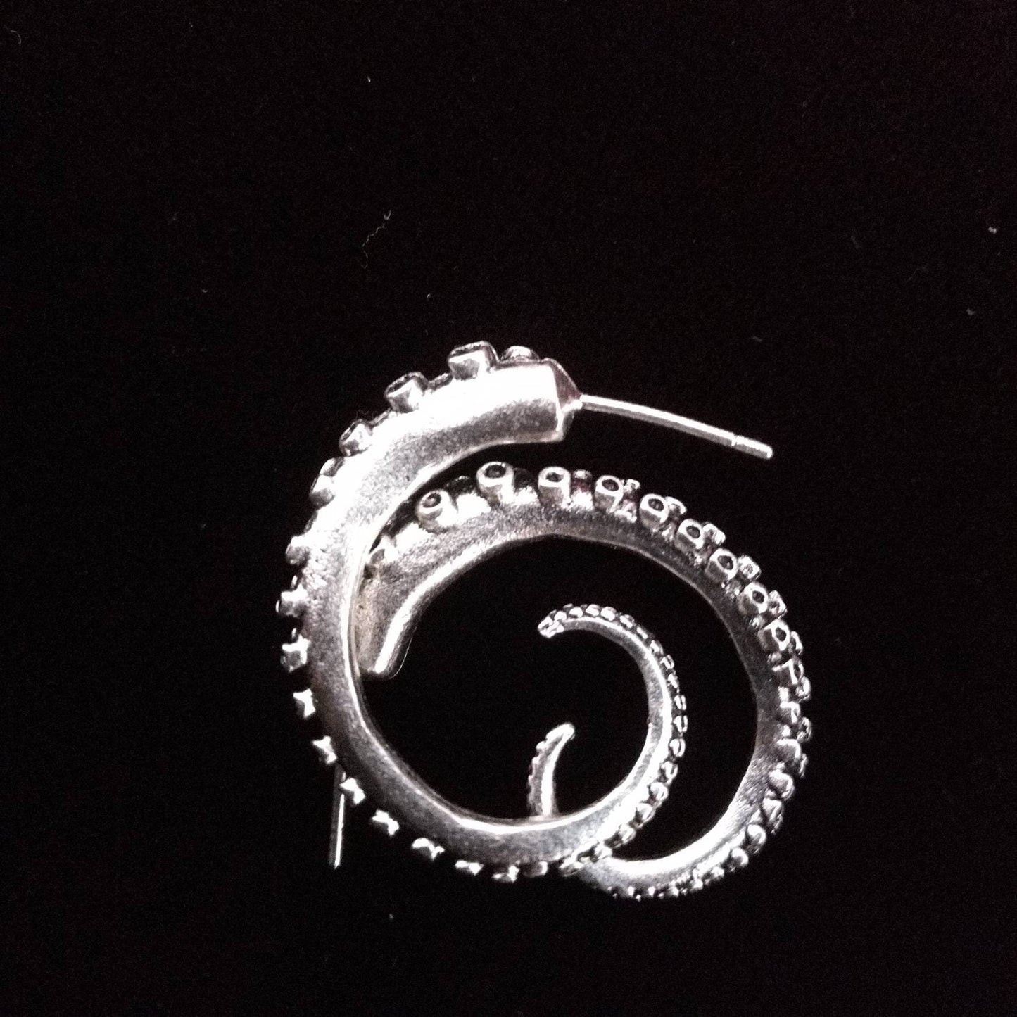 Silver Tentacle Earrings- Steampunk, Octopus, Mermaid, Nautical, Fantasy, Cephalopod, Sea Creature, Kraken