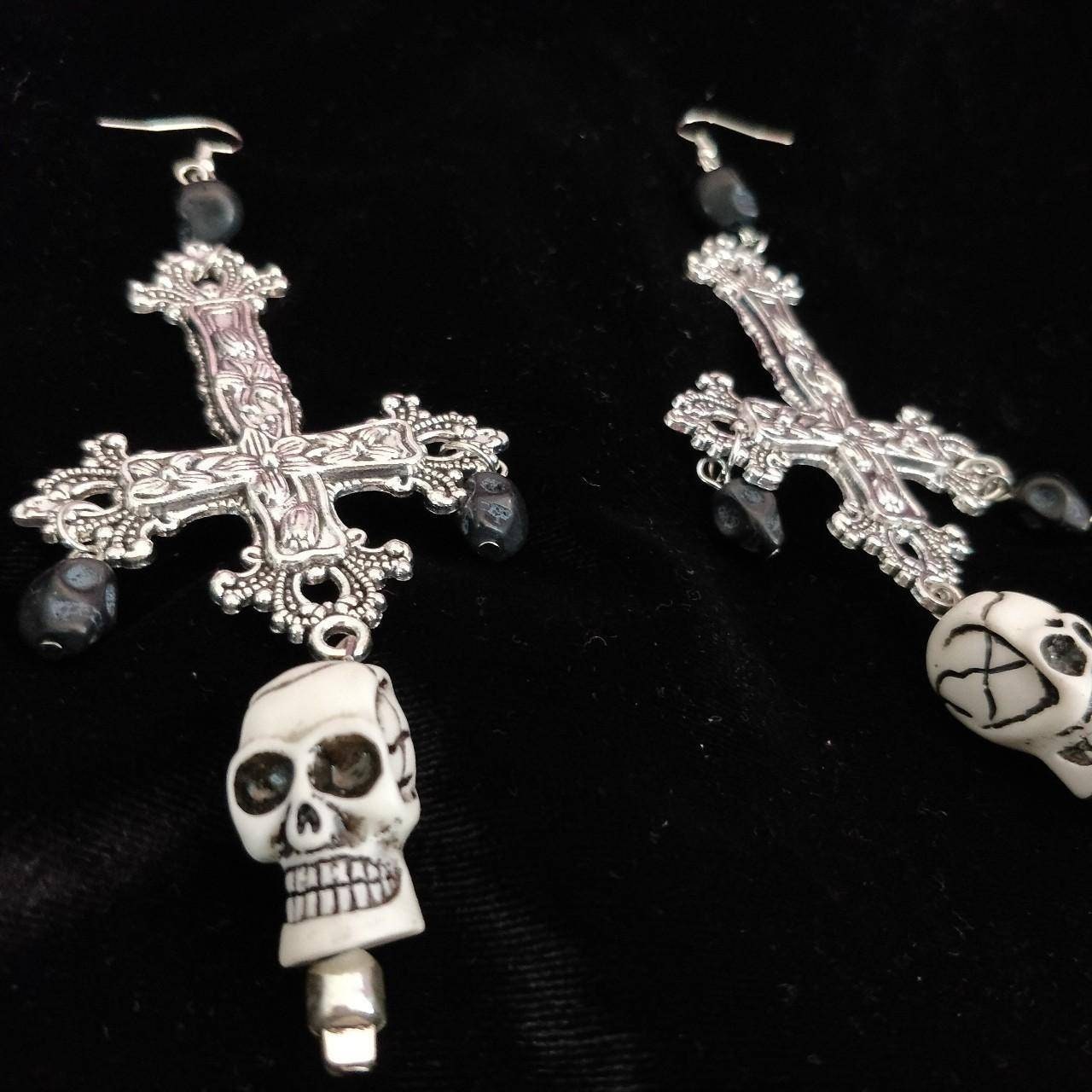 Skull Crucifix Earrings