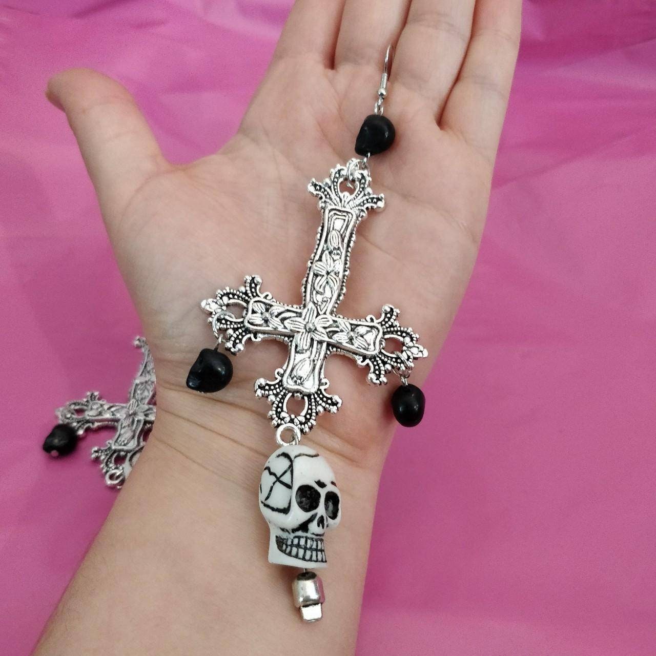 Skull Crucifix Earrings