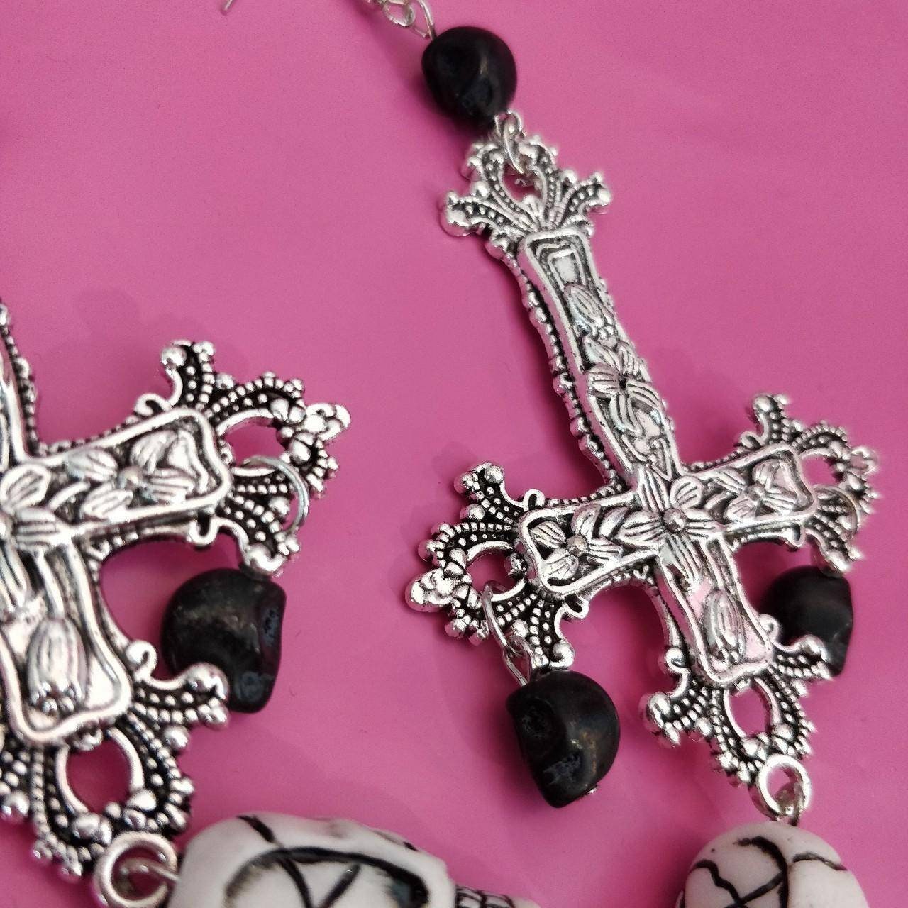 Skull Crucifix Earrings