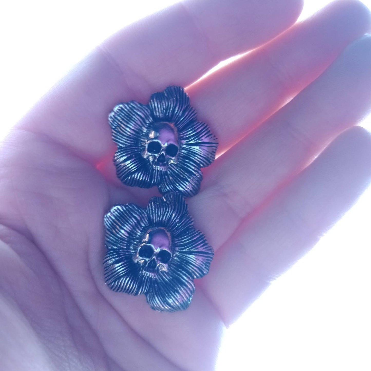 Skull Flower Earrings