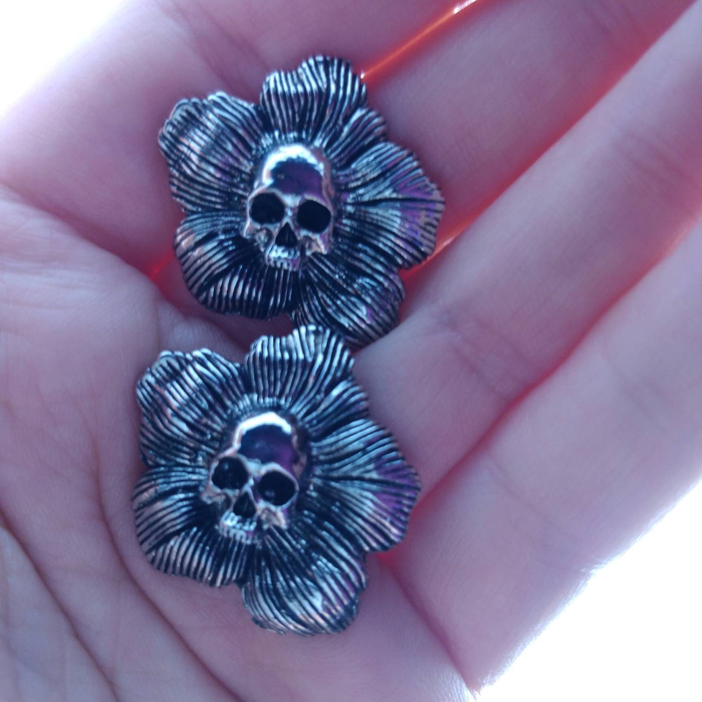 Skull Flower Earrings