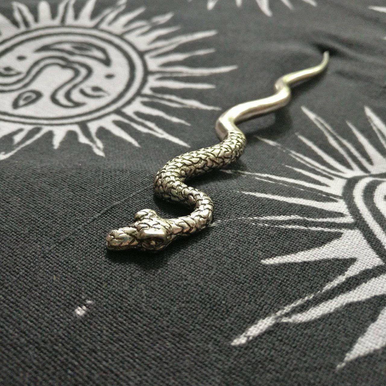 Snake Hair Stick Hair Pin Antique Look // occult magic witch retro boho hair fork