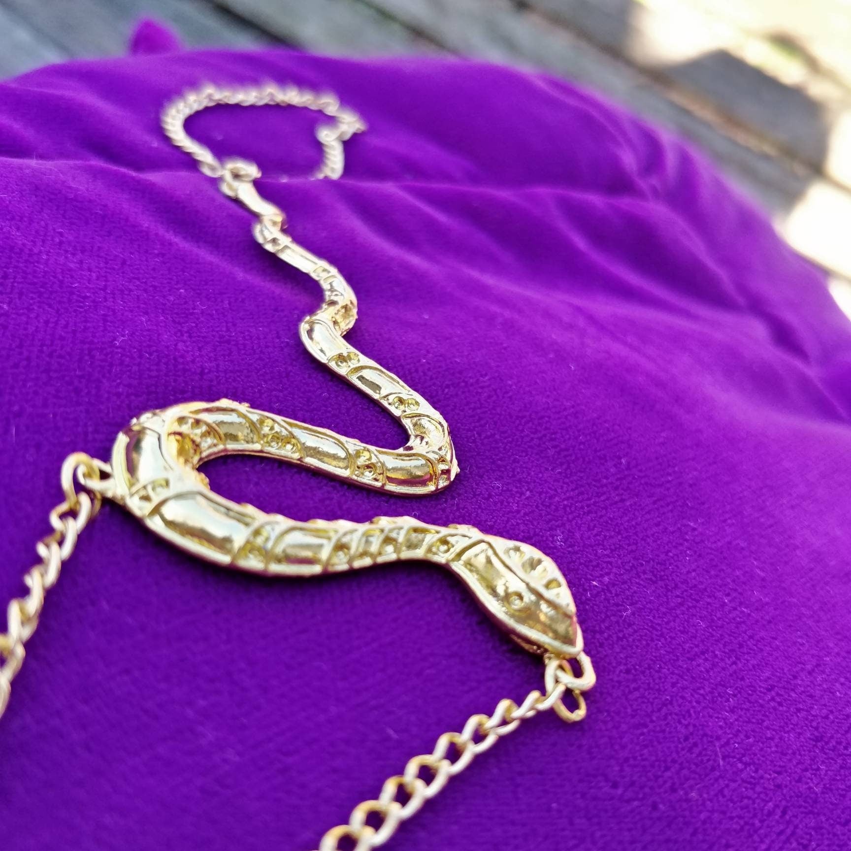 Snake Wrist Chain/ hand bracelet // Halloween goth occult mystic witch in silver or gold