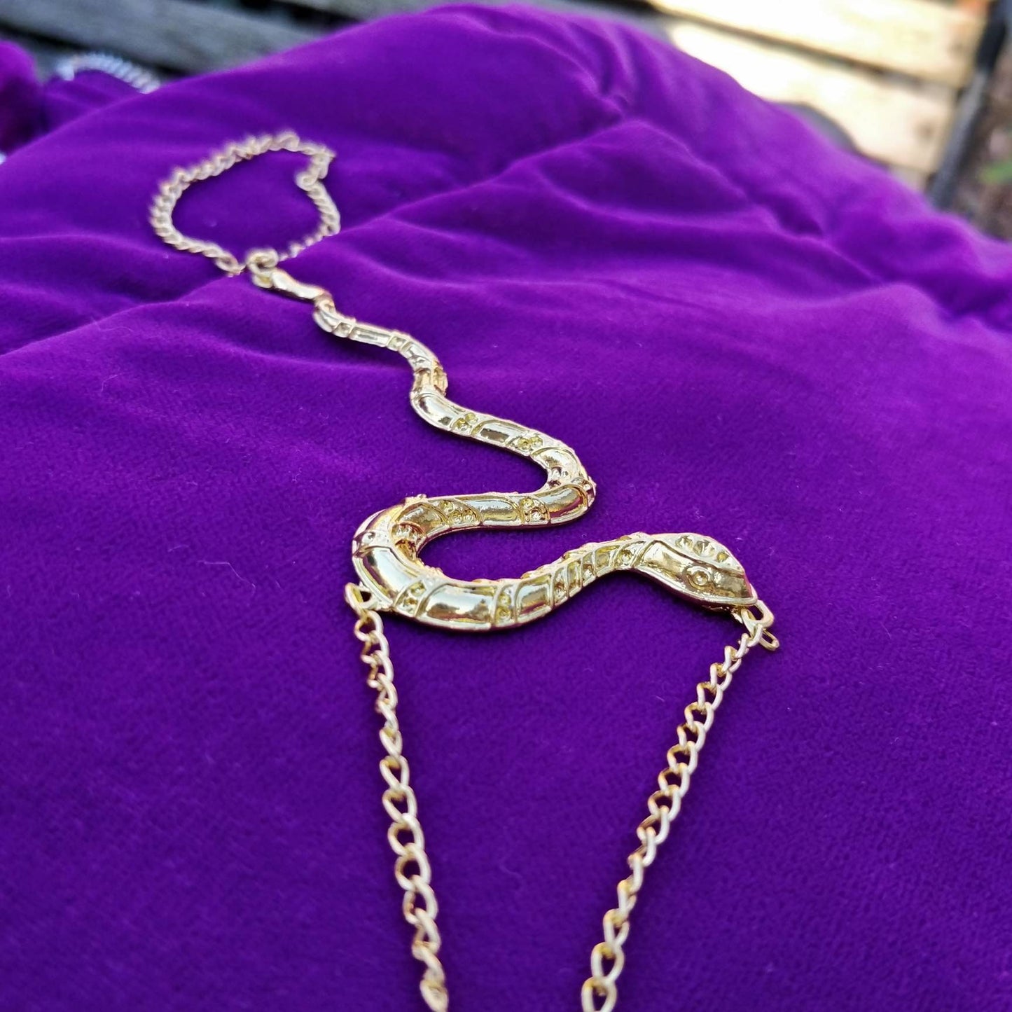 Snake Wrist Chain/ hand bracelet // Halloween goth occult mystic witch in silver or gold