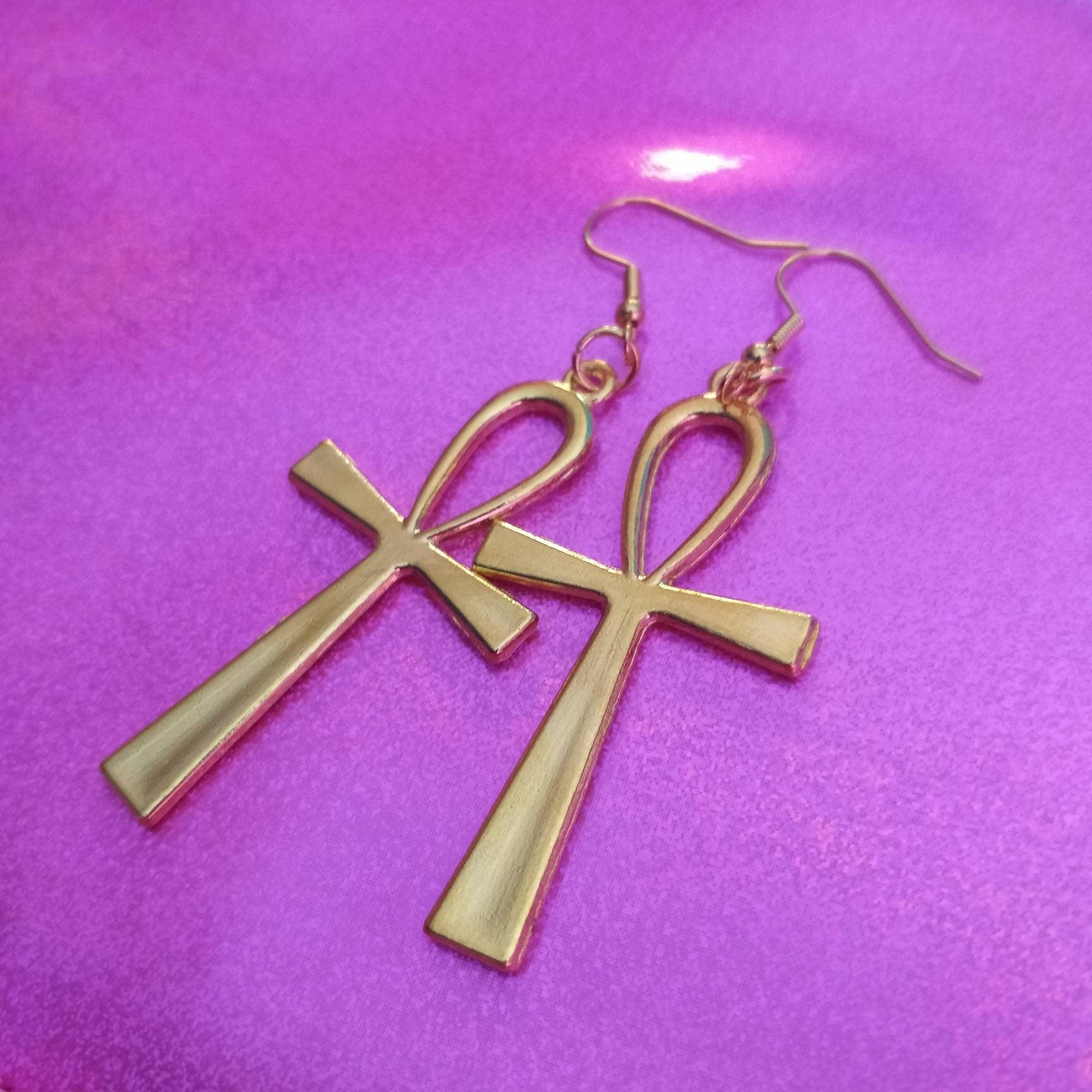 Trad Goth Ankh Earrings