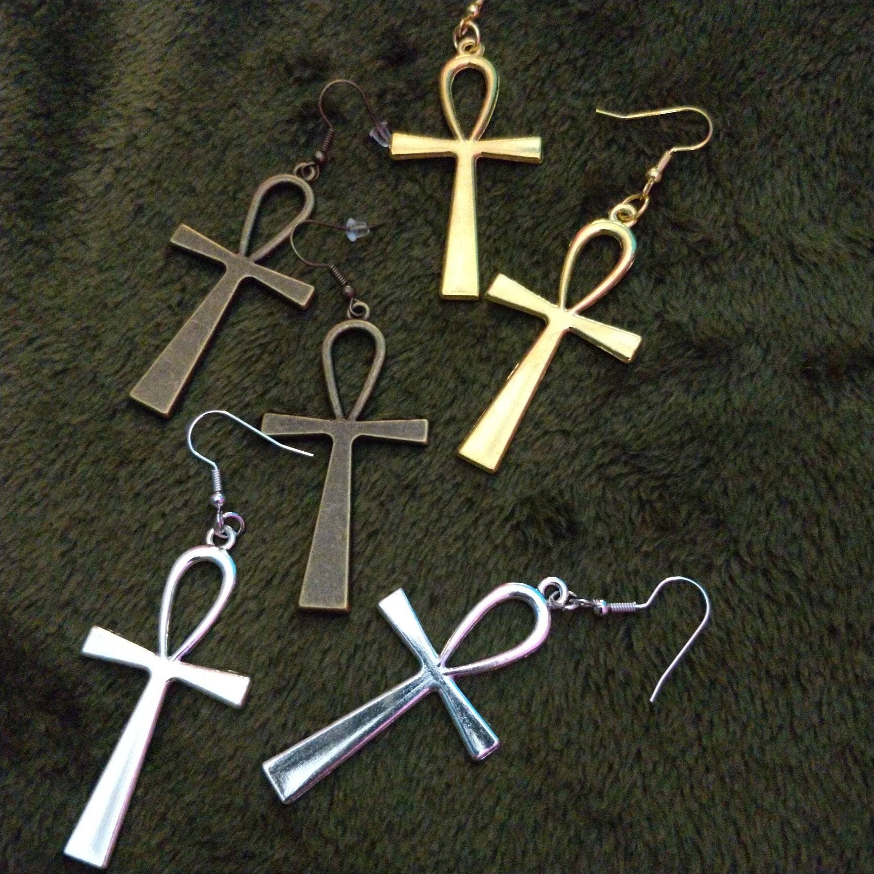 Trad Goth Ankh Earrings
