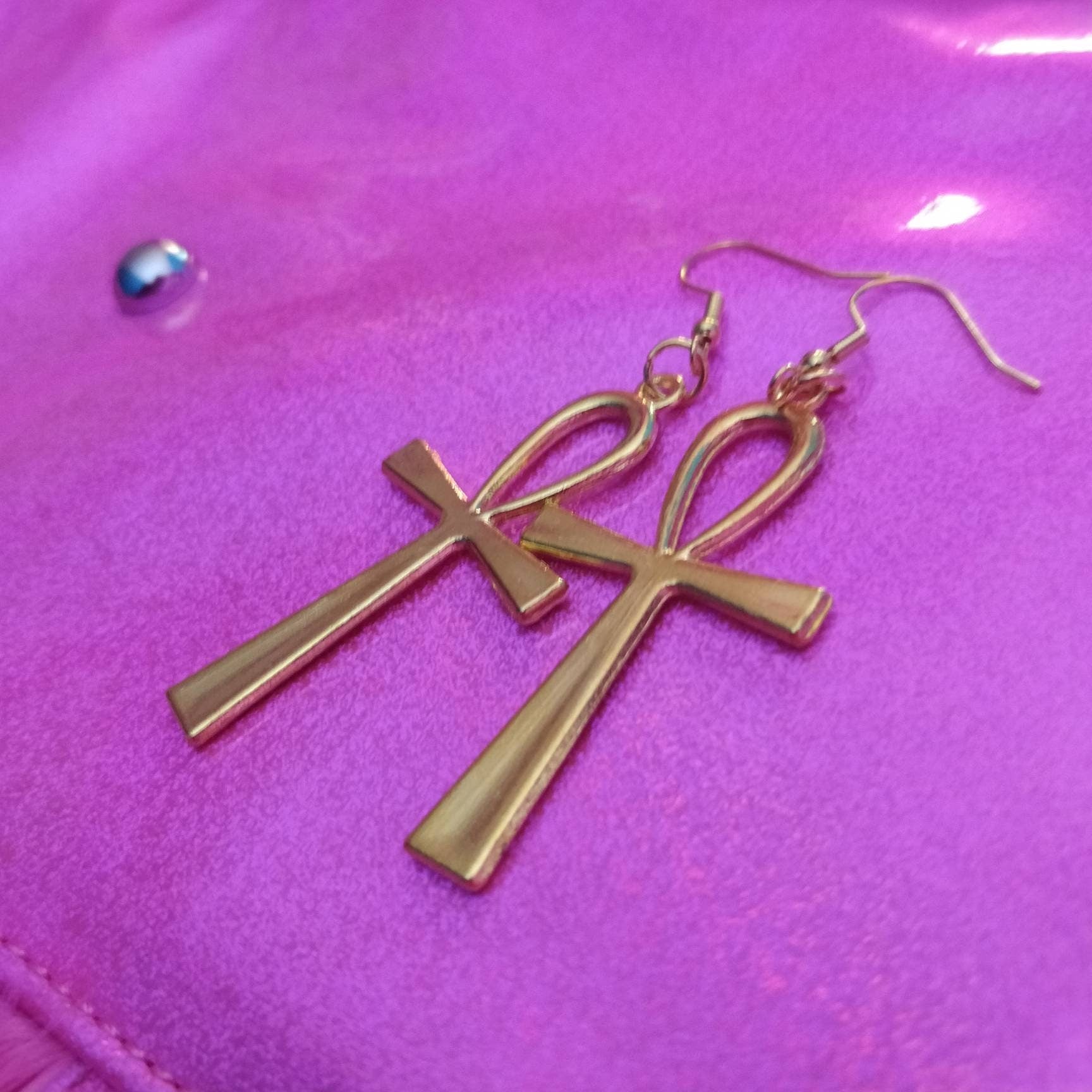 Trad Goth Ankh Earrings