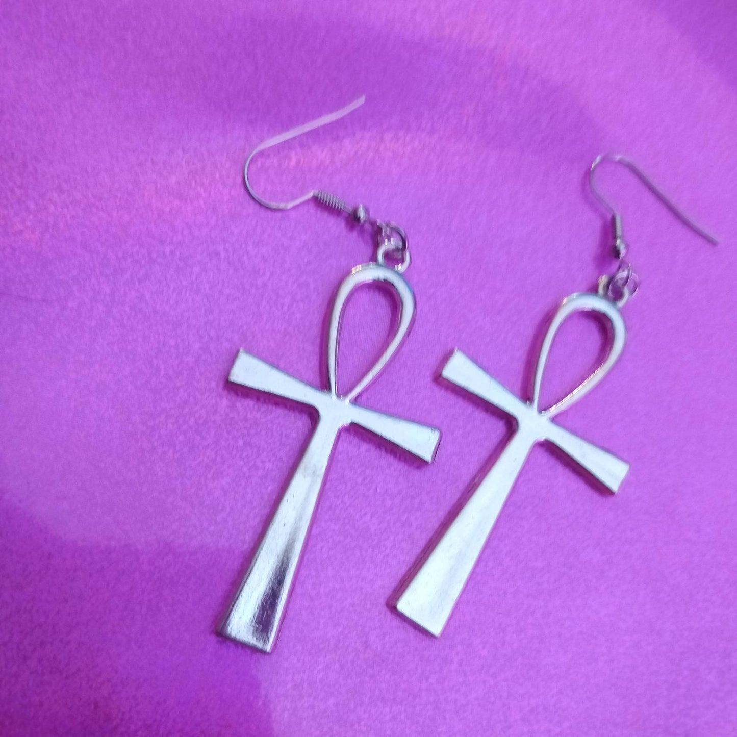 Trad Goth Ankh Earrings