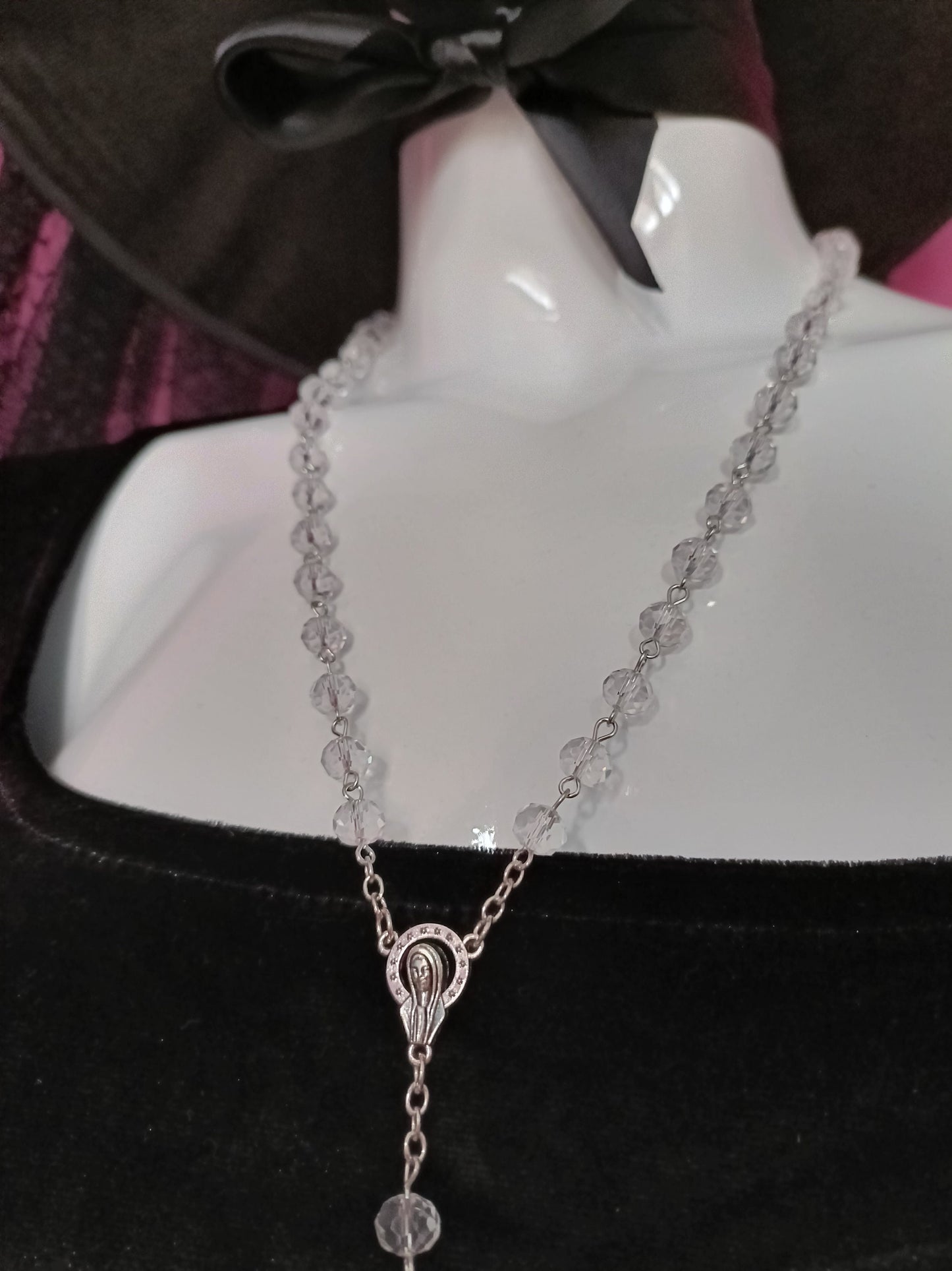 Transparent Virgin Mary Rosary