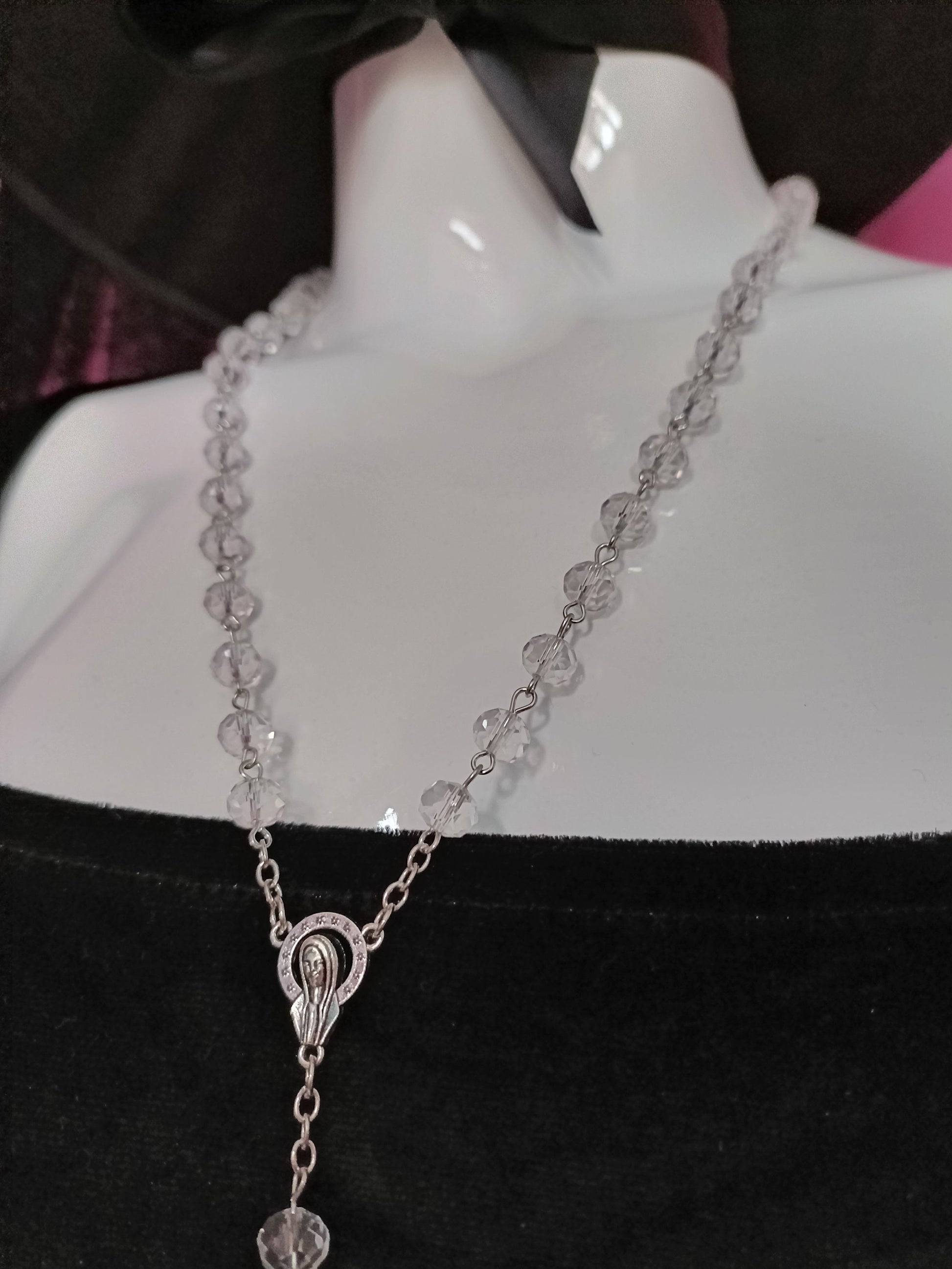 Transparent Virgin Mary Rosary
