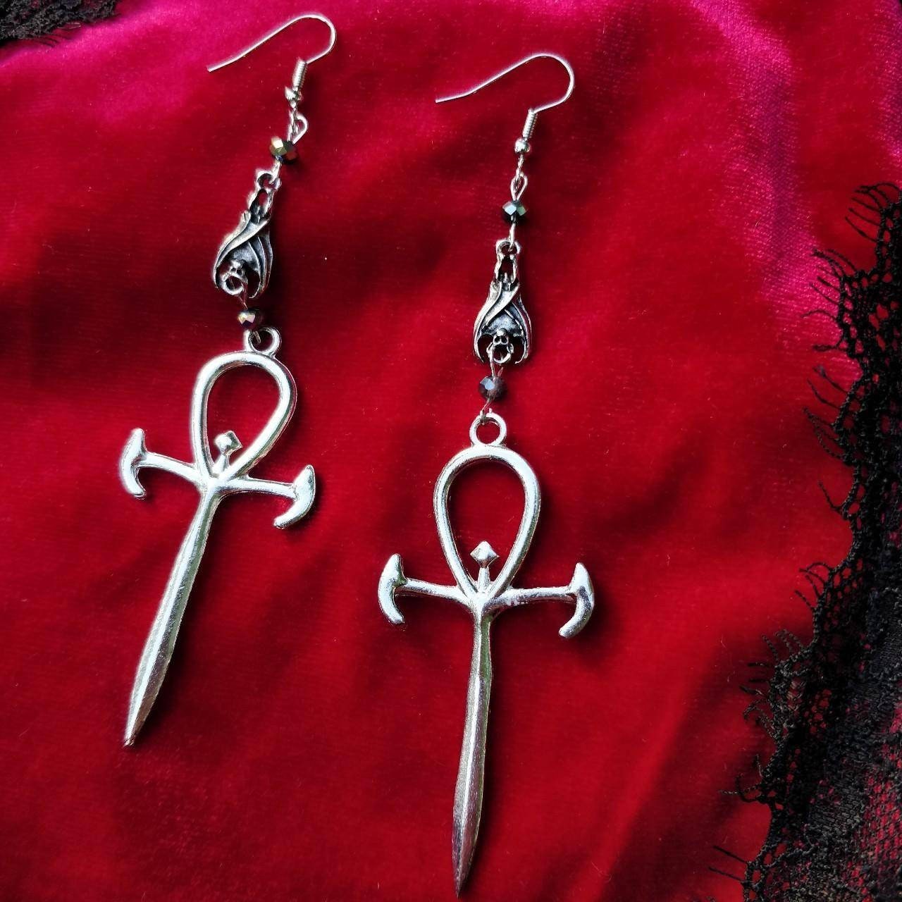 Vamp Earrings - Ankh and Bat