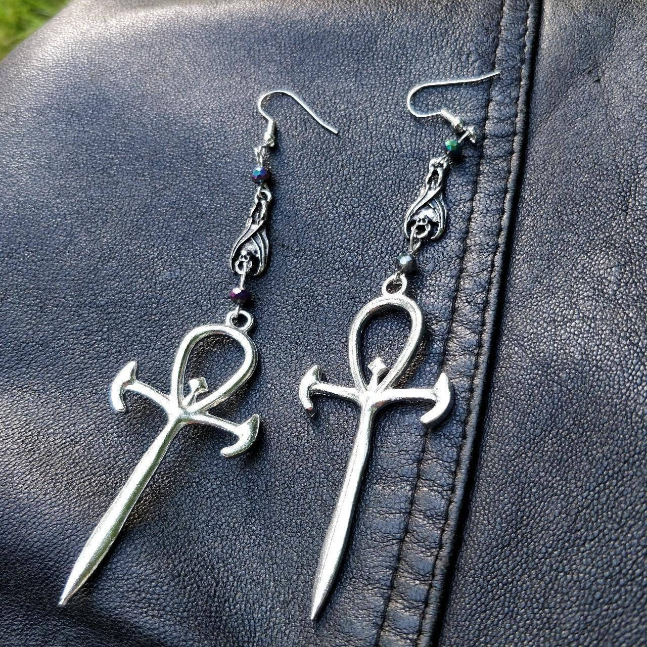Vamp Earrings - Ankh and Bat