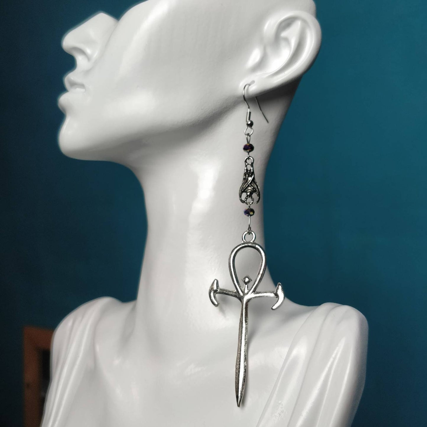 Vamp Earrings - Ankh and Bat