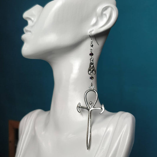 Vamp Earrings - Ankh and Bat
