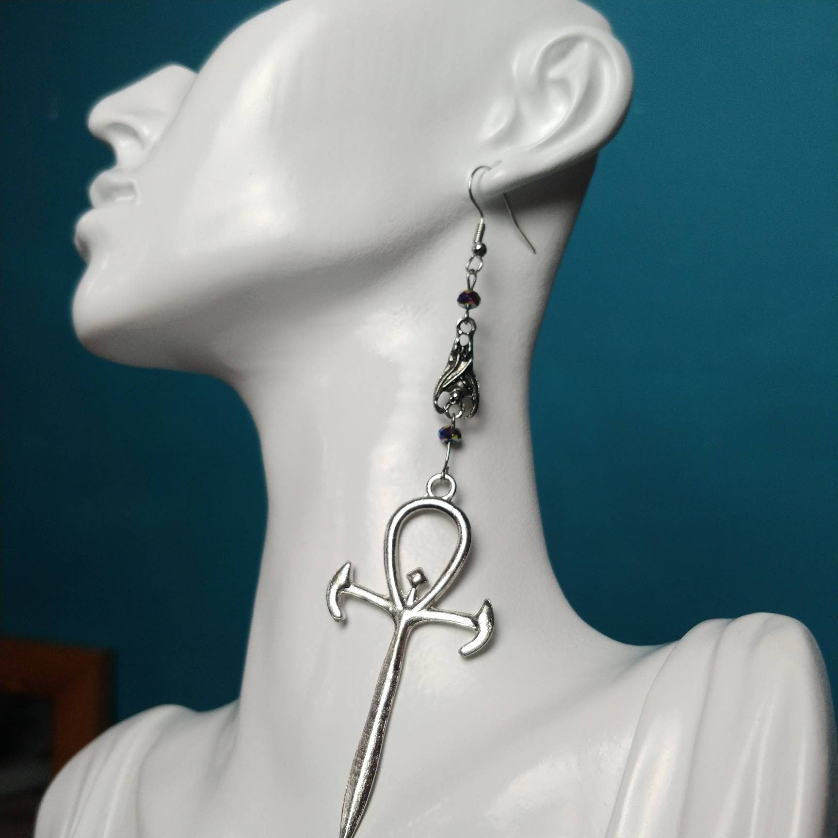 Vamp Earrings - Ankh and Bat