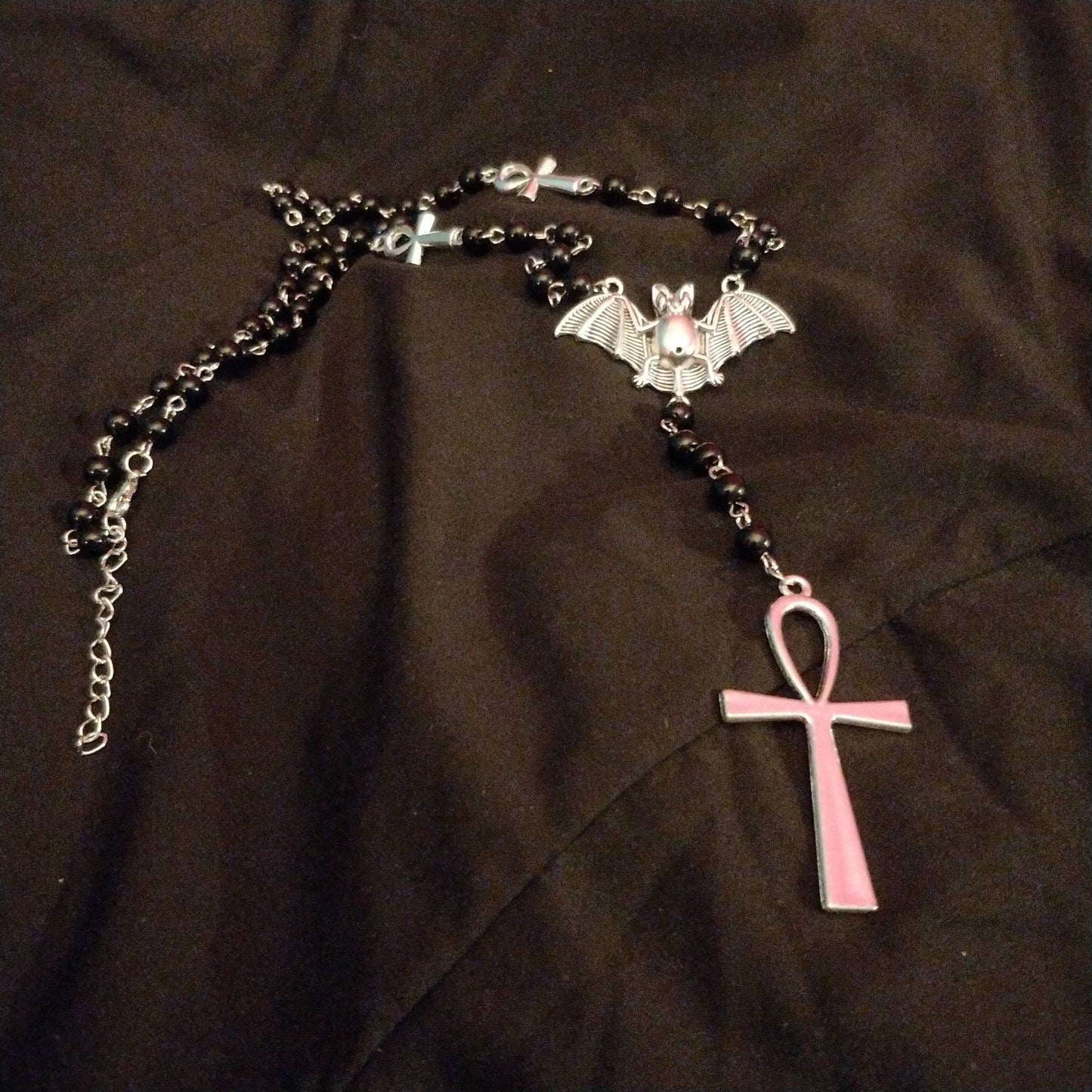 Vamp Rosary- chunky ankh version