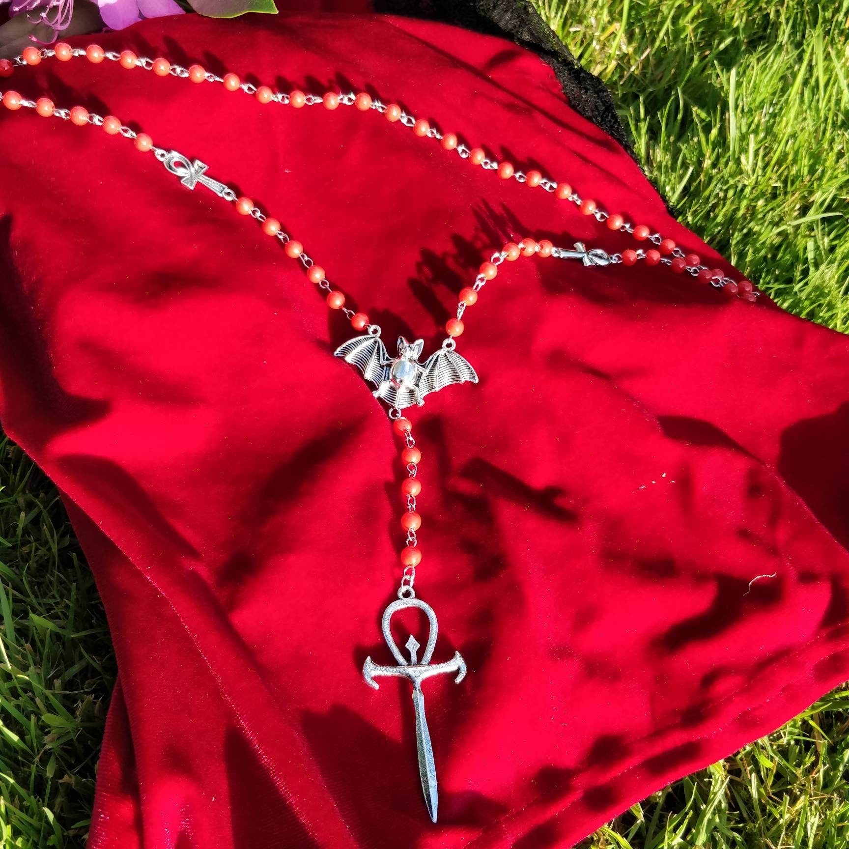 Vamp Rosary in Red