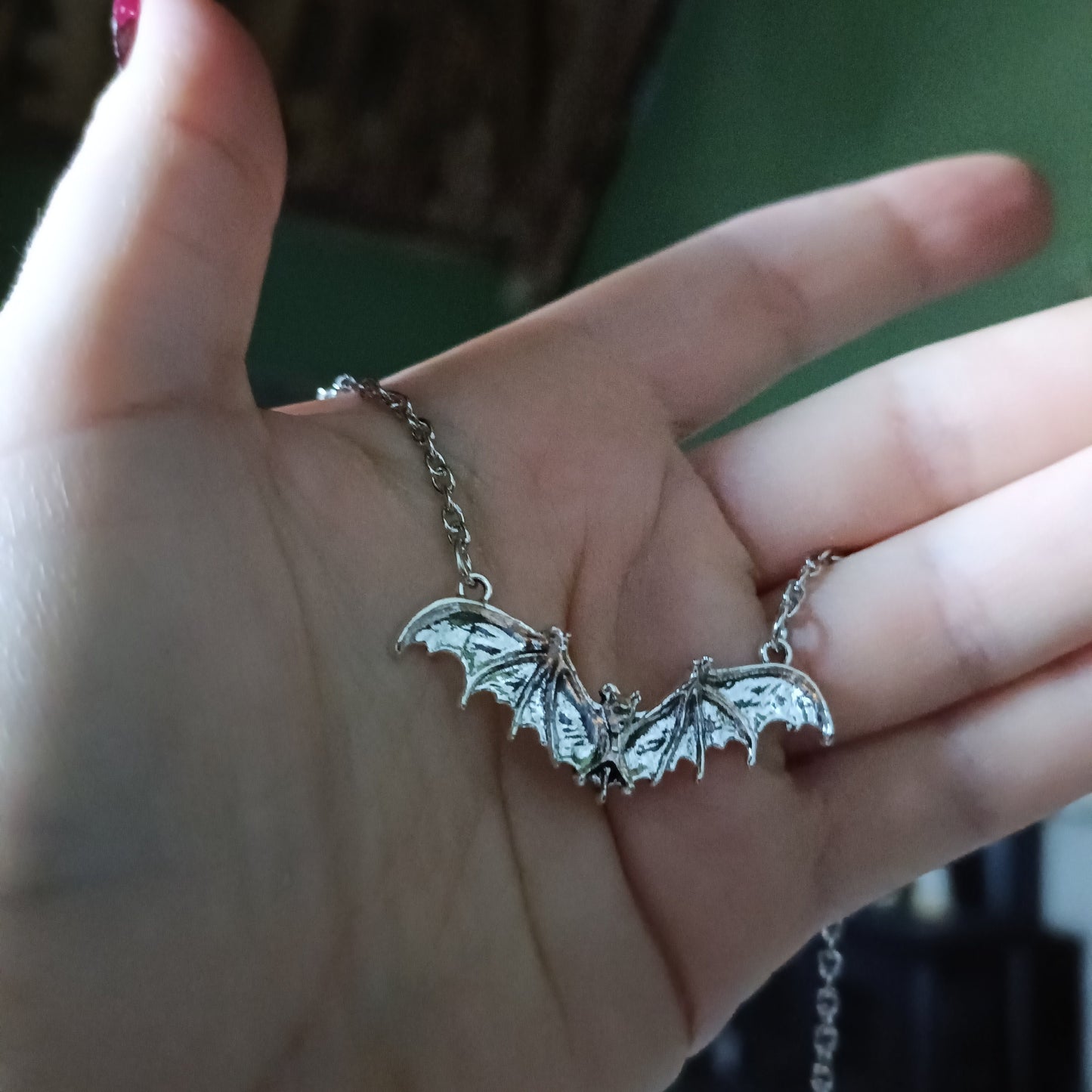 Vampire bat necklace
