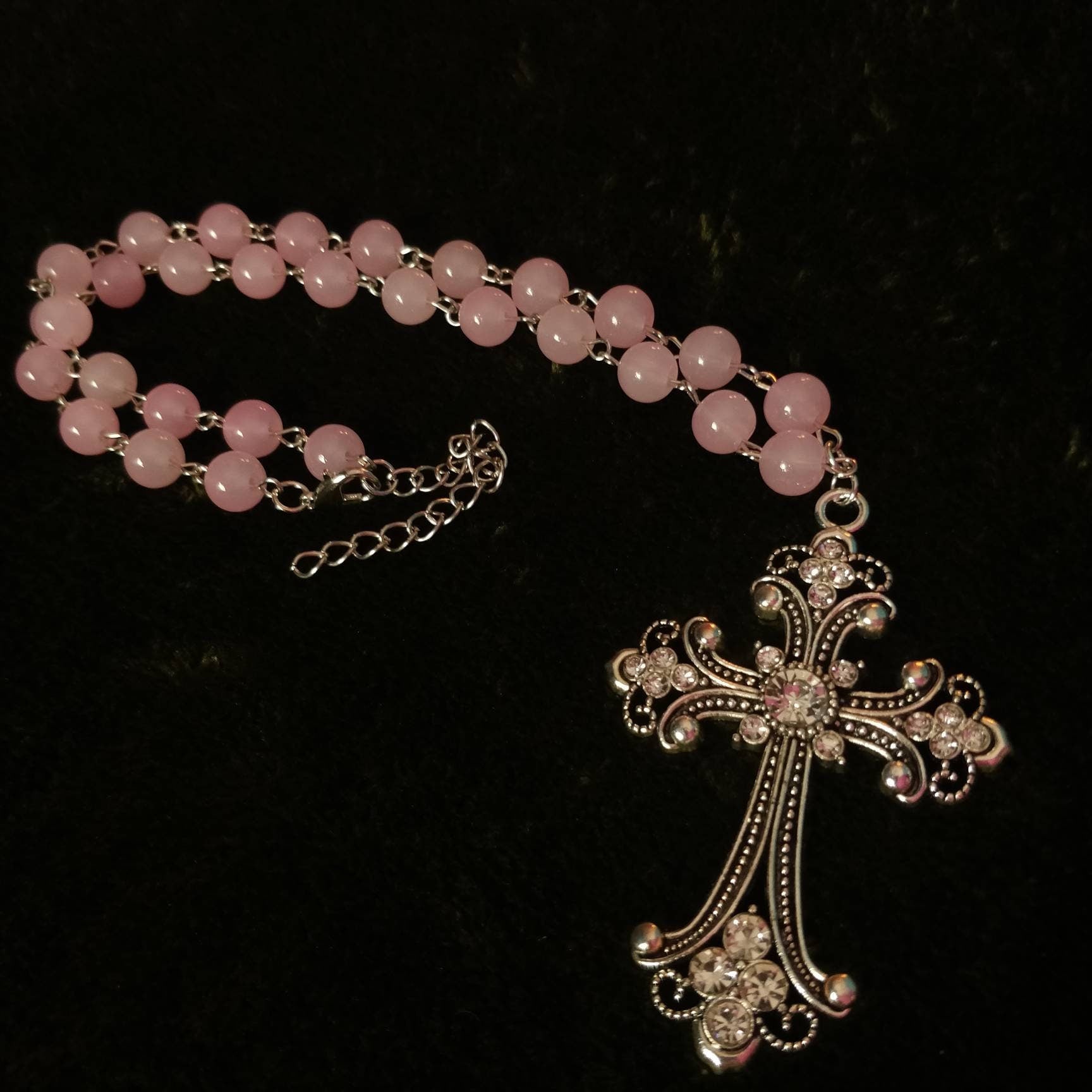 Vampire's Kiss Rosary- pink rosary