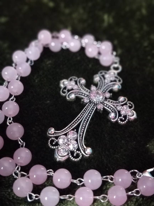 Vampires Kiss Rosary- pink rosary