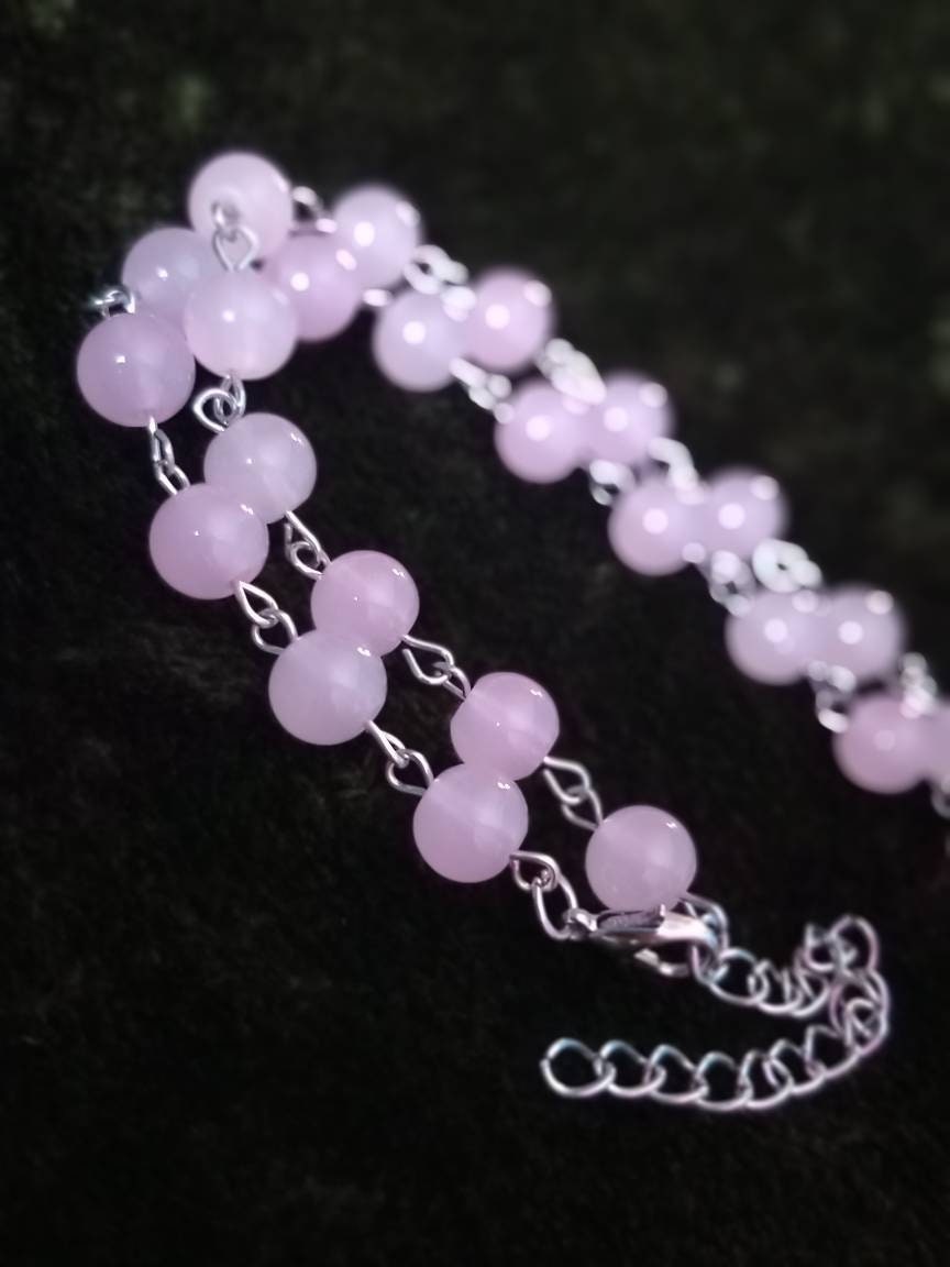 Vampire's Kiss Rosary- pink rosary