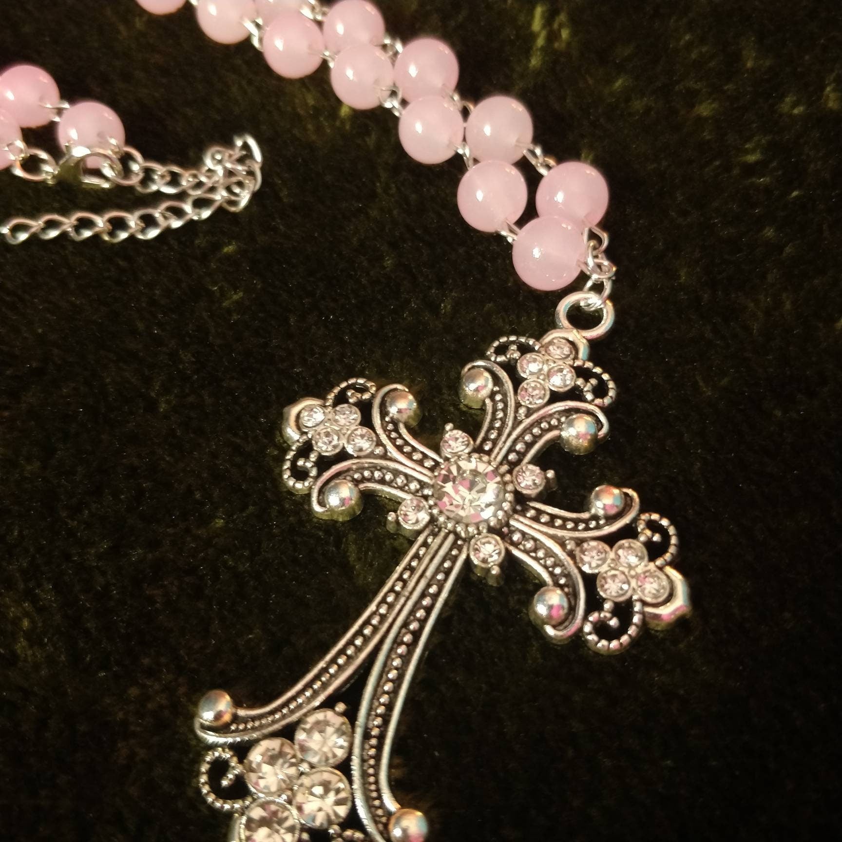 Vampire's Kiss Rosary- pink rosary