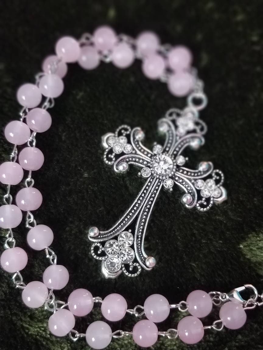 Vampire's Kiss Rosary- pink rosary