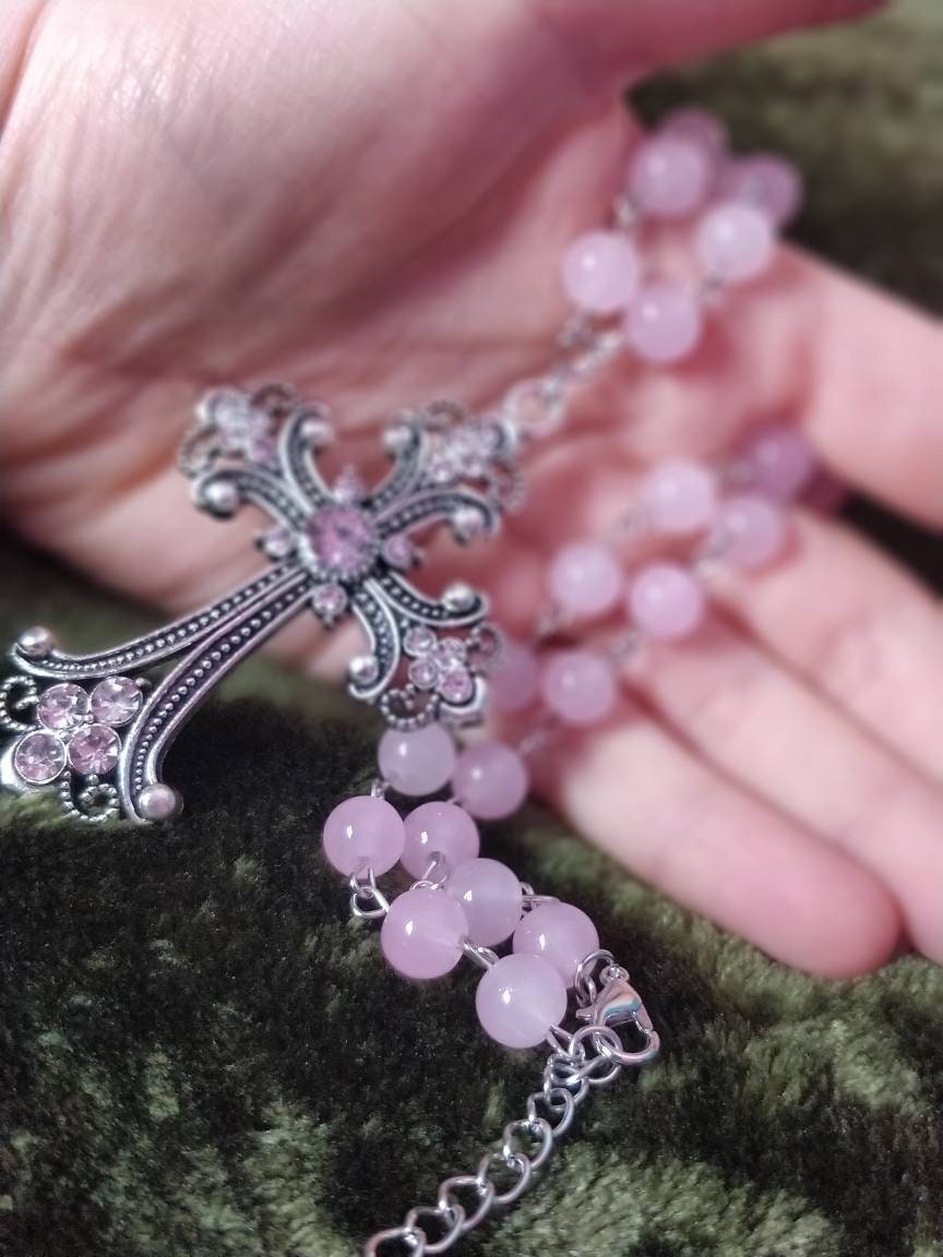 Vampire's Kiss Rosary- pink rosary