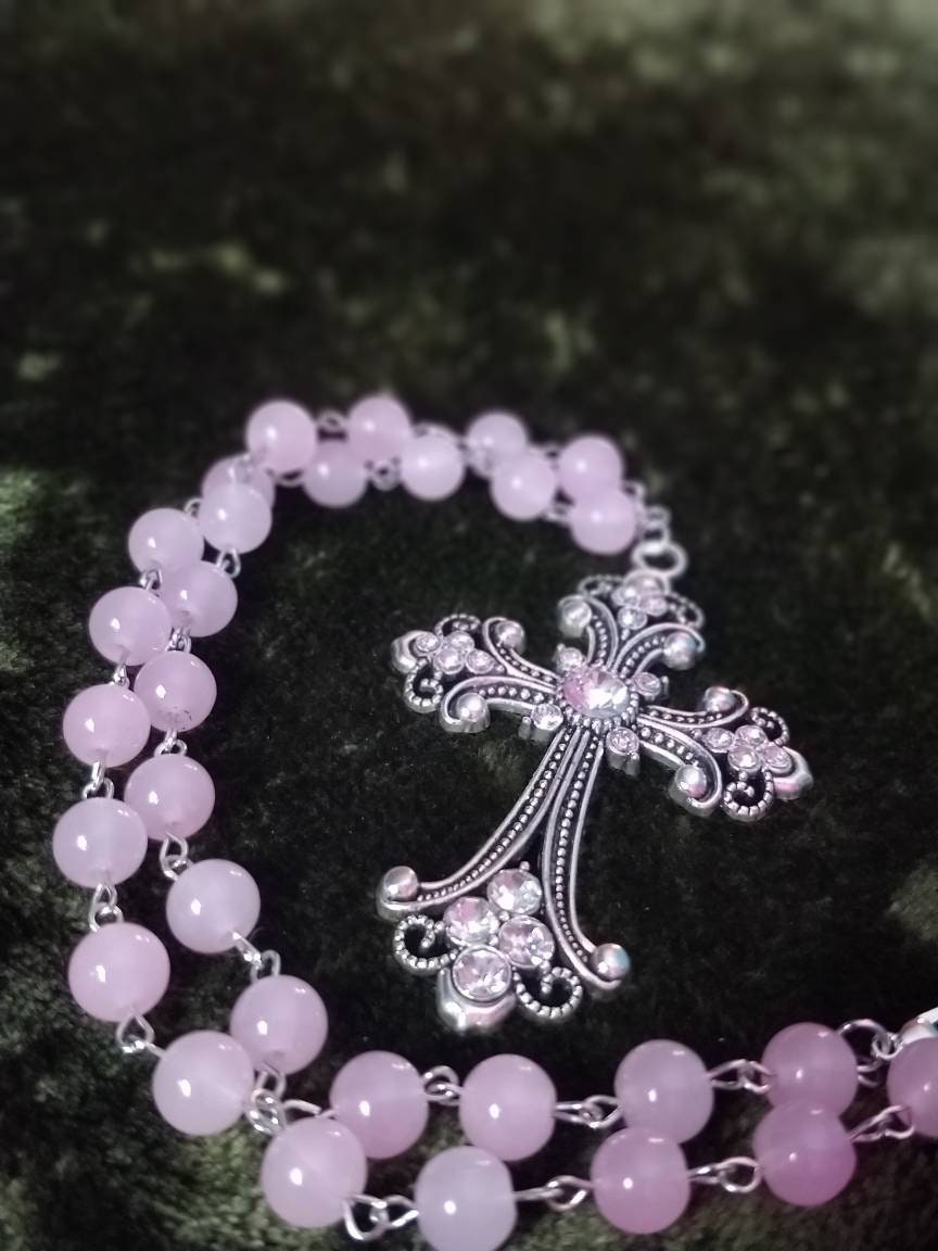 Vampire's Kiss Rosary- pink rosary