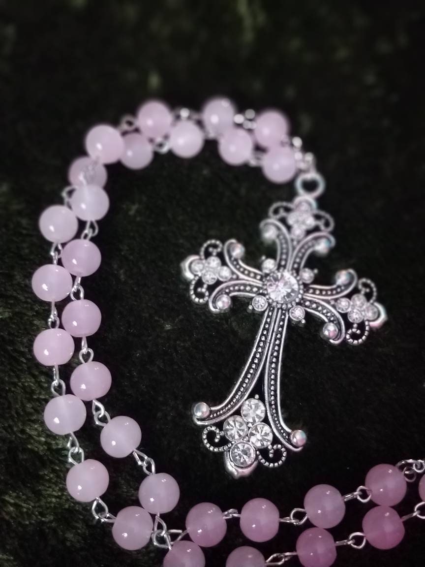 Vampire's Kiss Rosary- pink rosary