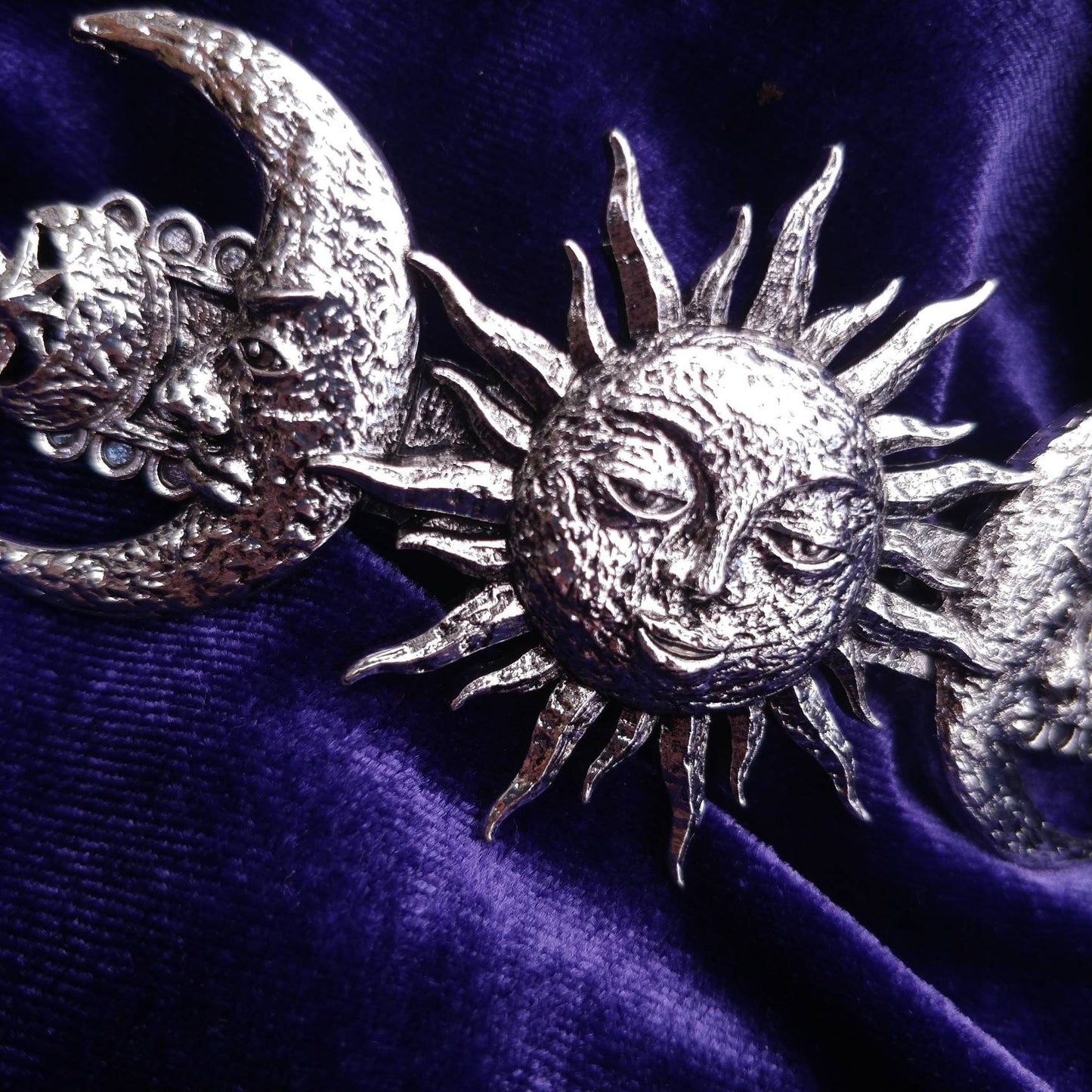 Whimsigoth Hair Barrette- sun moon and stars